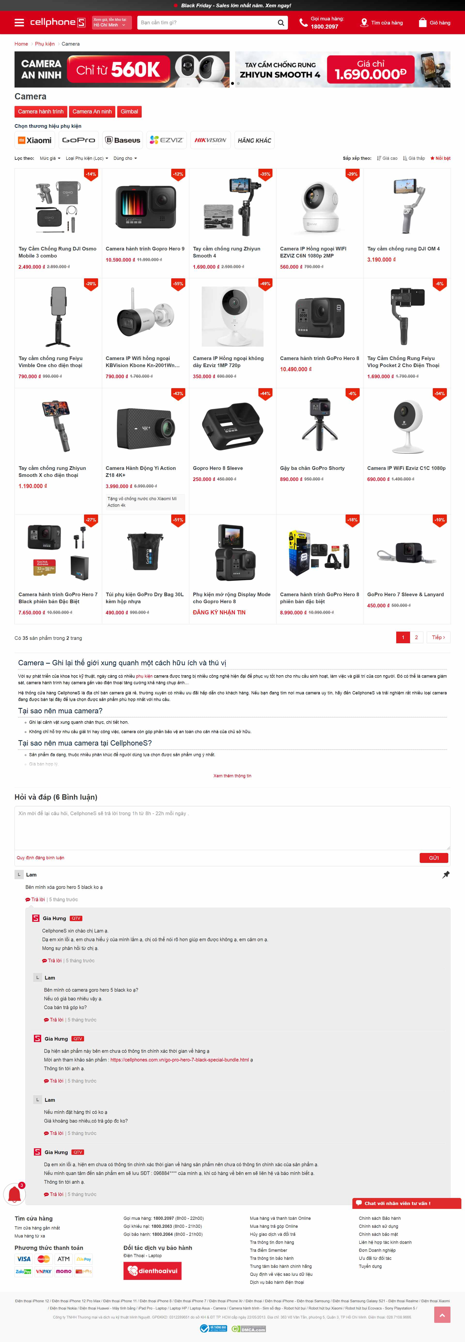 Thiết kế Website web camera giám sát - cellphonescomvn