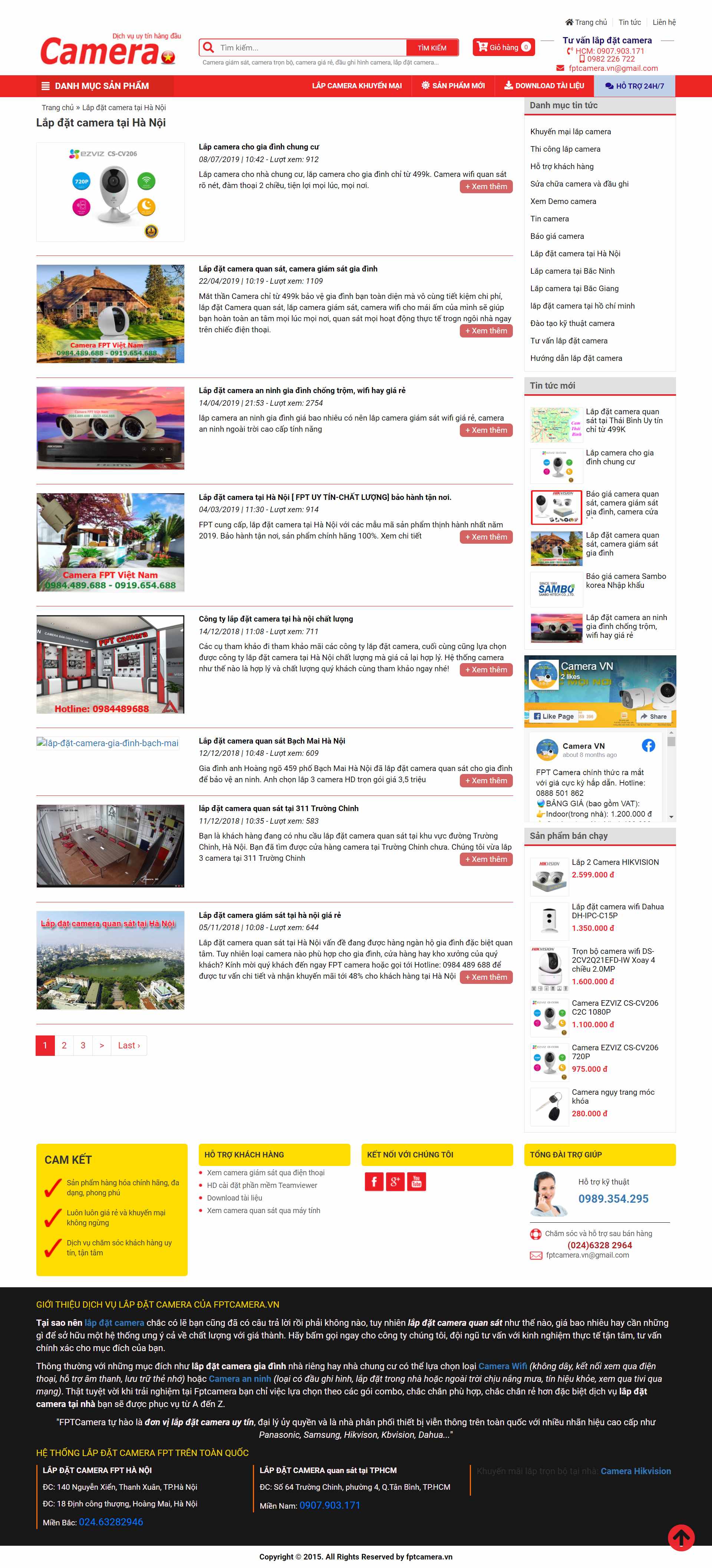 Thiết kế Website web camera giám sát - fptcameravn