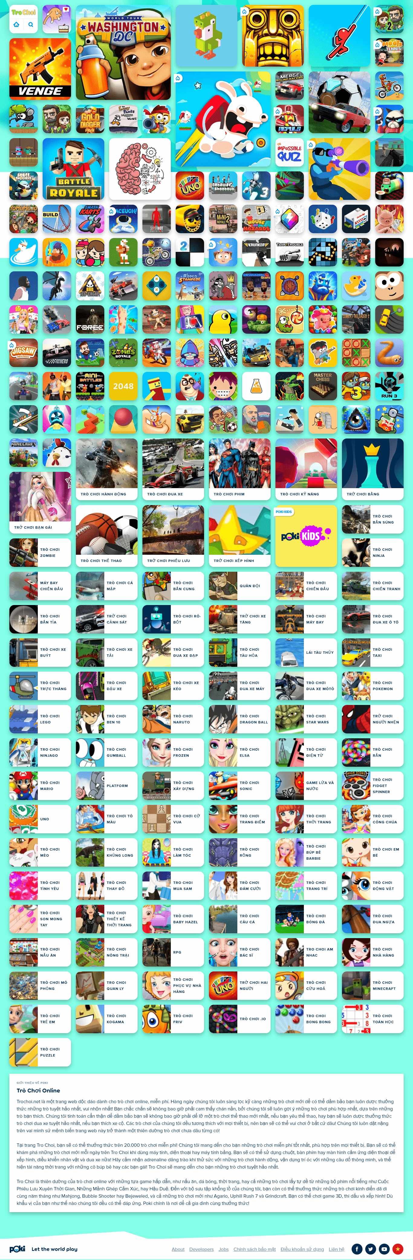 Thiết kế Website web chơi game - wwwtrochoinet