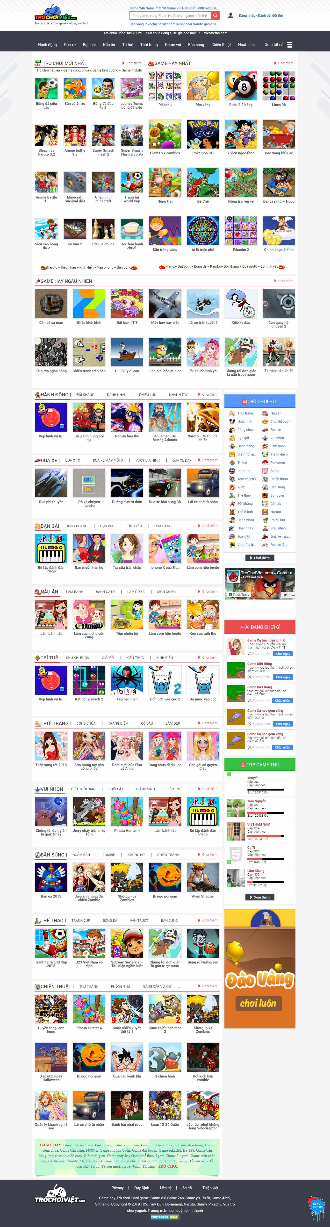 Thiết kế Website web chơi game - wwwtrochoivietcom