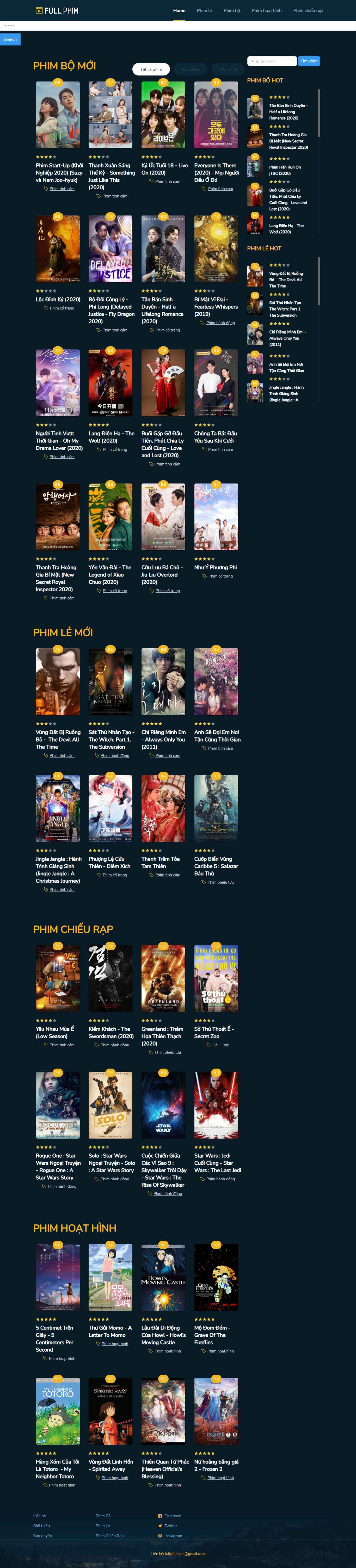 Thiết kế Website web phim rạp - wwwfullphimnet