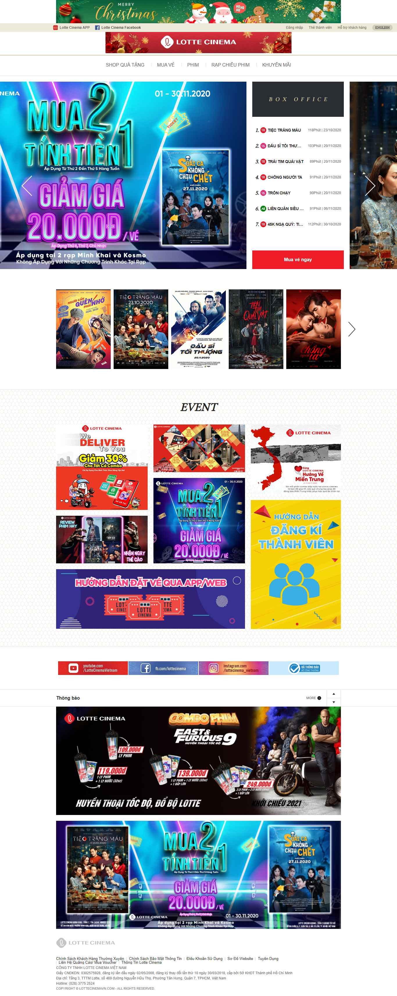 Thiết kế Website web phim rạp - wwwlottecinemavncom
