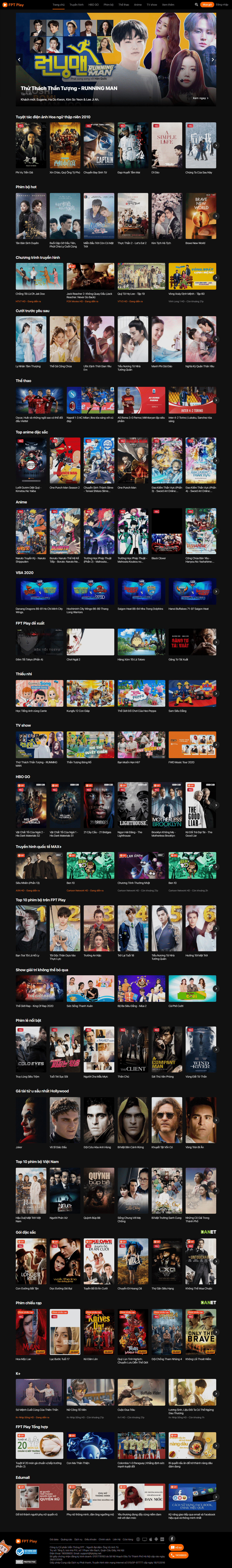 Thiết kế Website web phim rạp - fptplayvn
