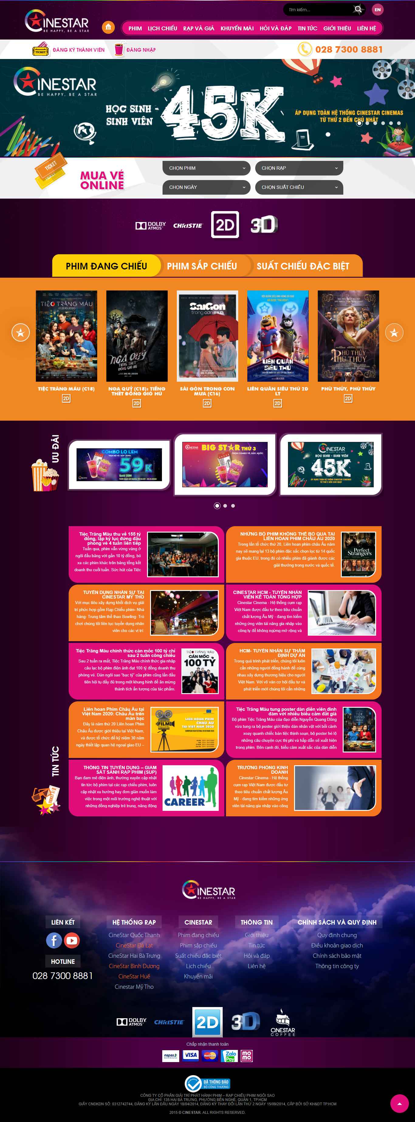 Thiết kế Website web phim rạp - cinestarcomvn