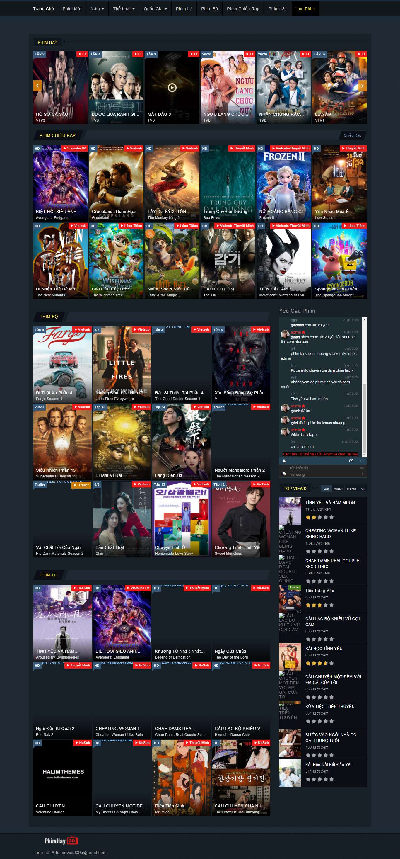 Thiết kế Website web youtube - phimhayco