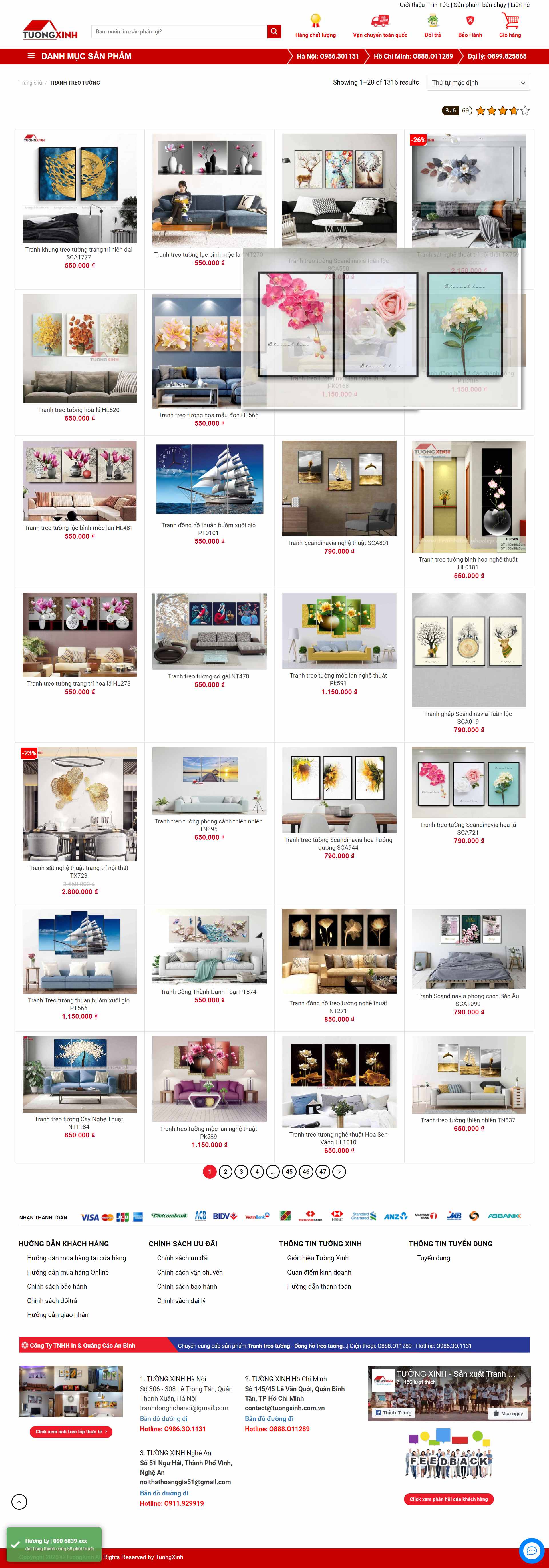 Thiết kế Website web vẽ tranh tường - tuongxinhcomvn