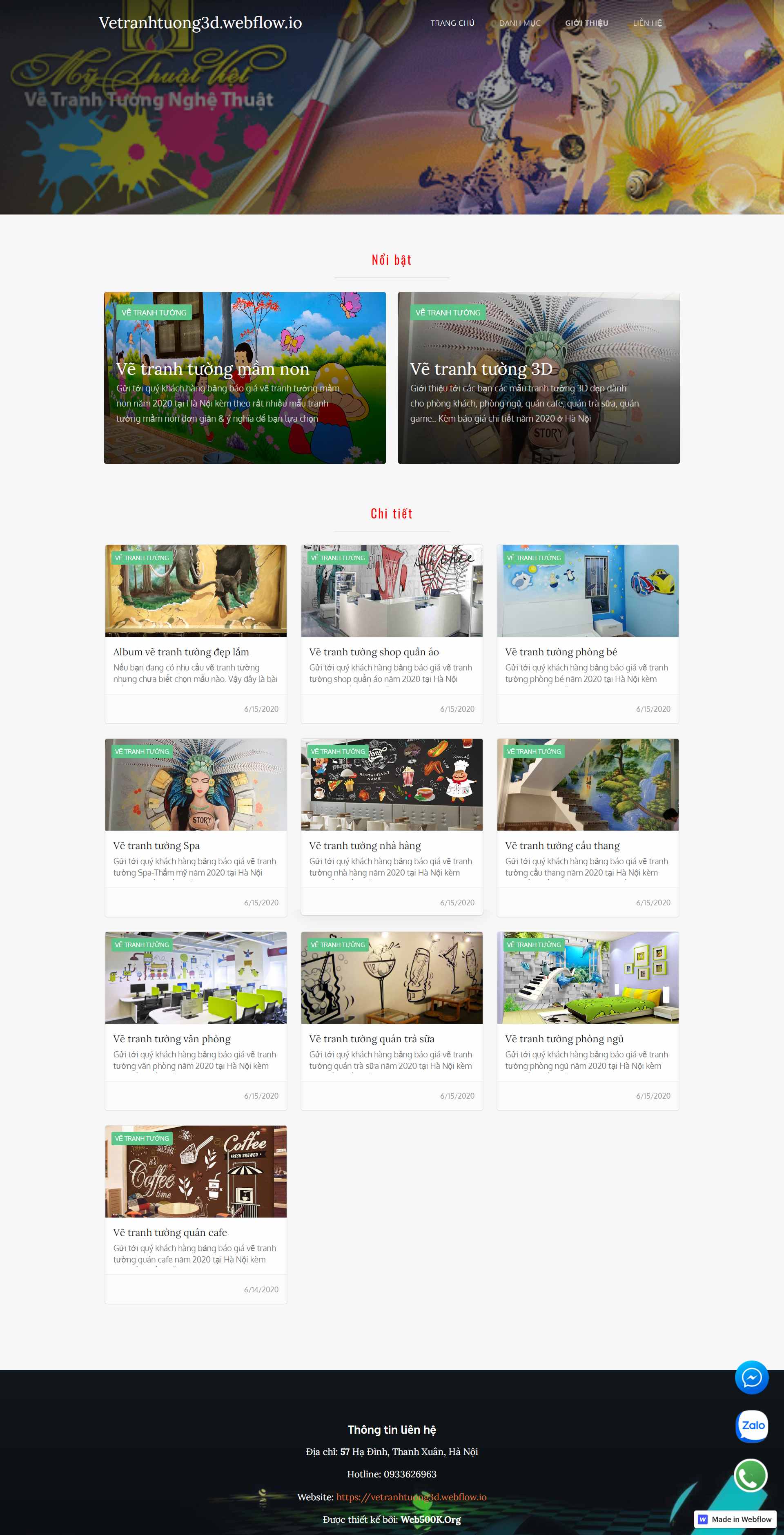 Thiết kế Website web vẽ tranh tường - vetranhtuong3dwebflowio