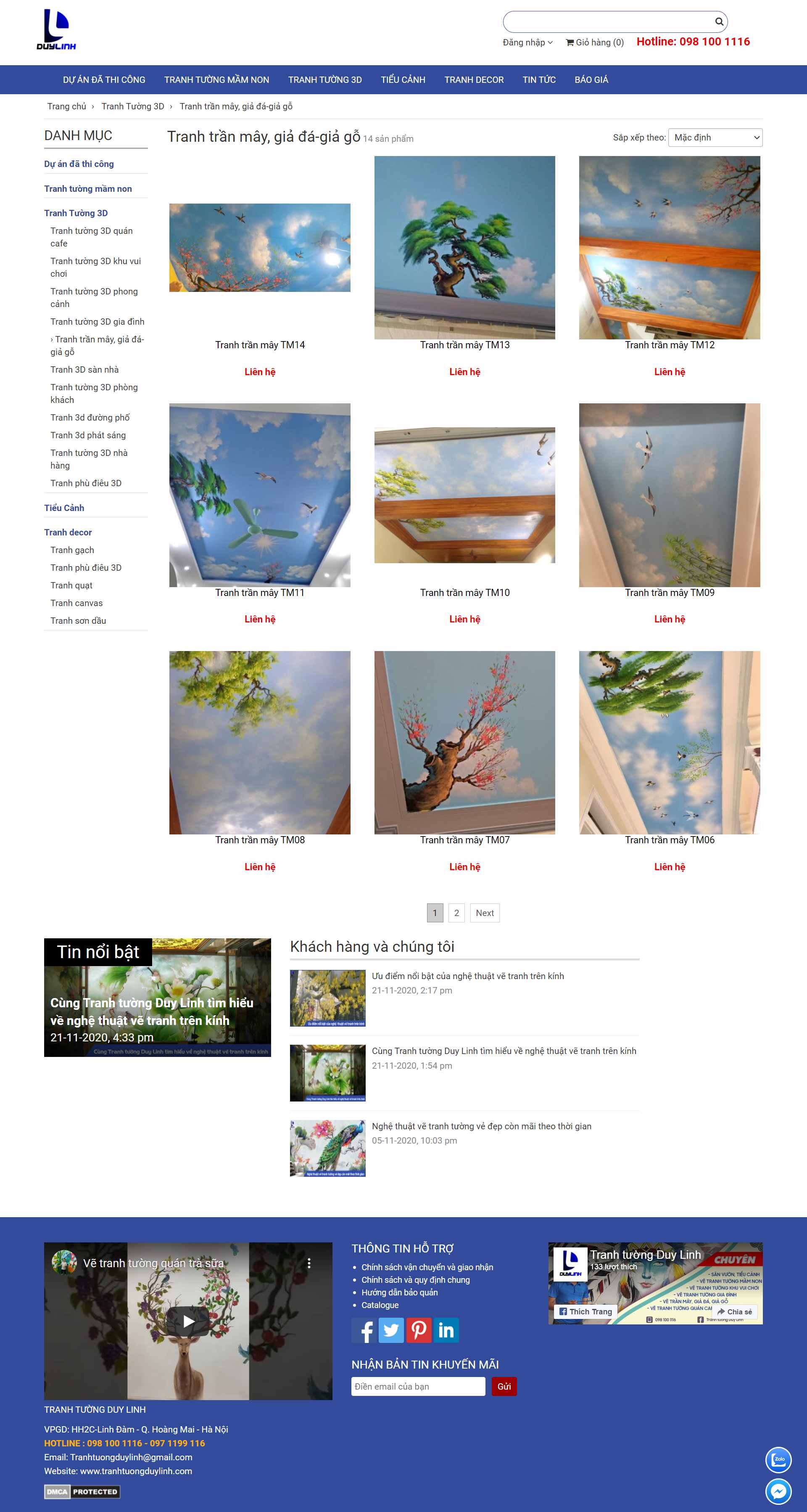 Thiết kế Website web vẽ tranh tường - tranhtuongduylinhcom