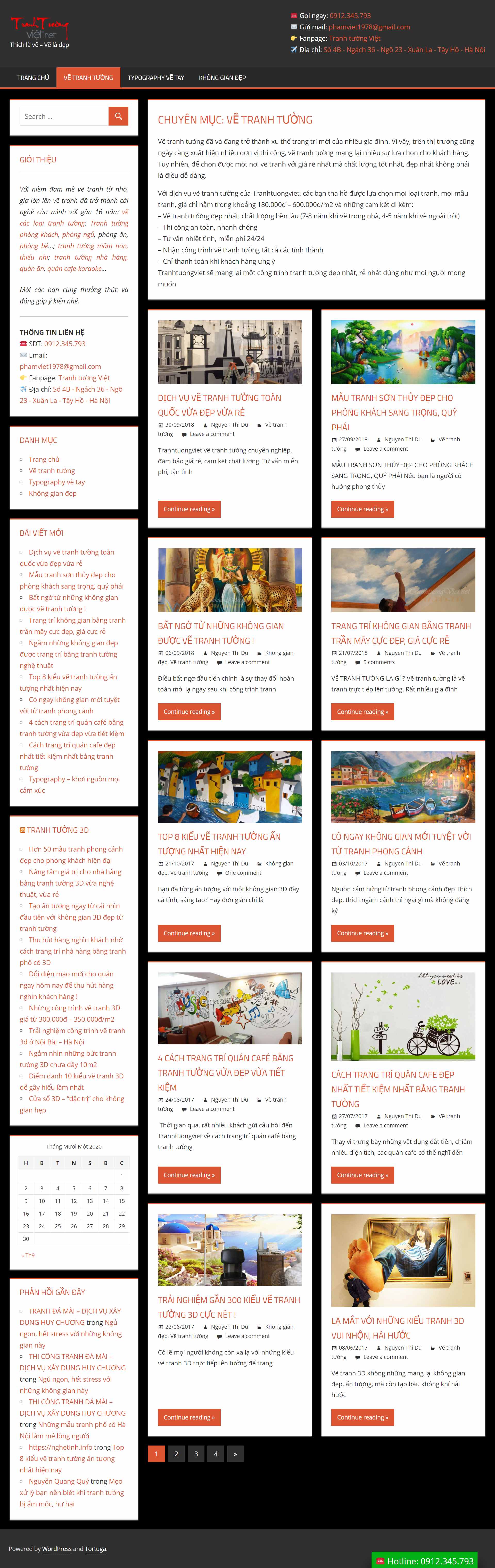 Thiết kế Website web vẽ tranh tường - wwwtranhtuongvietnet