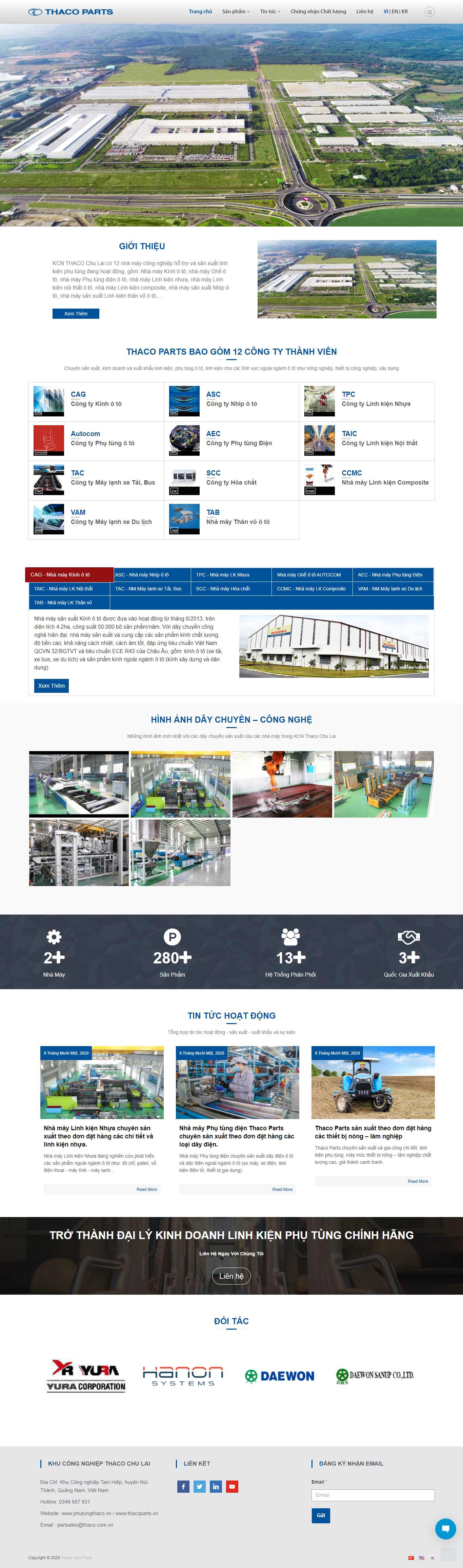 Thiết kế Website web sản xuất nhựa - thacopartsvn