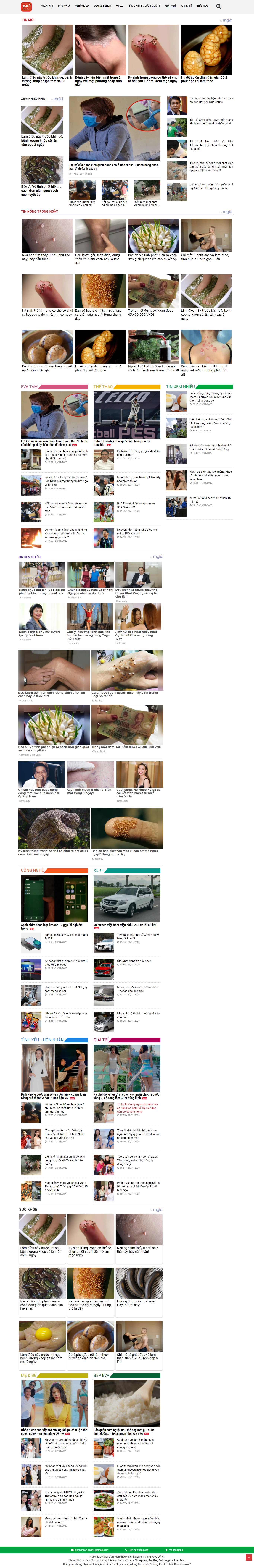Thiết kế Website web dantri - tinnhanhvnonline