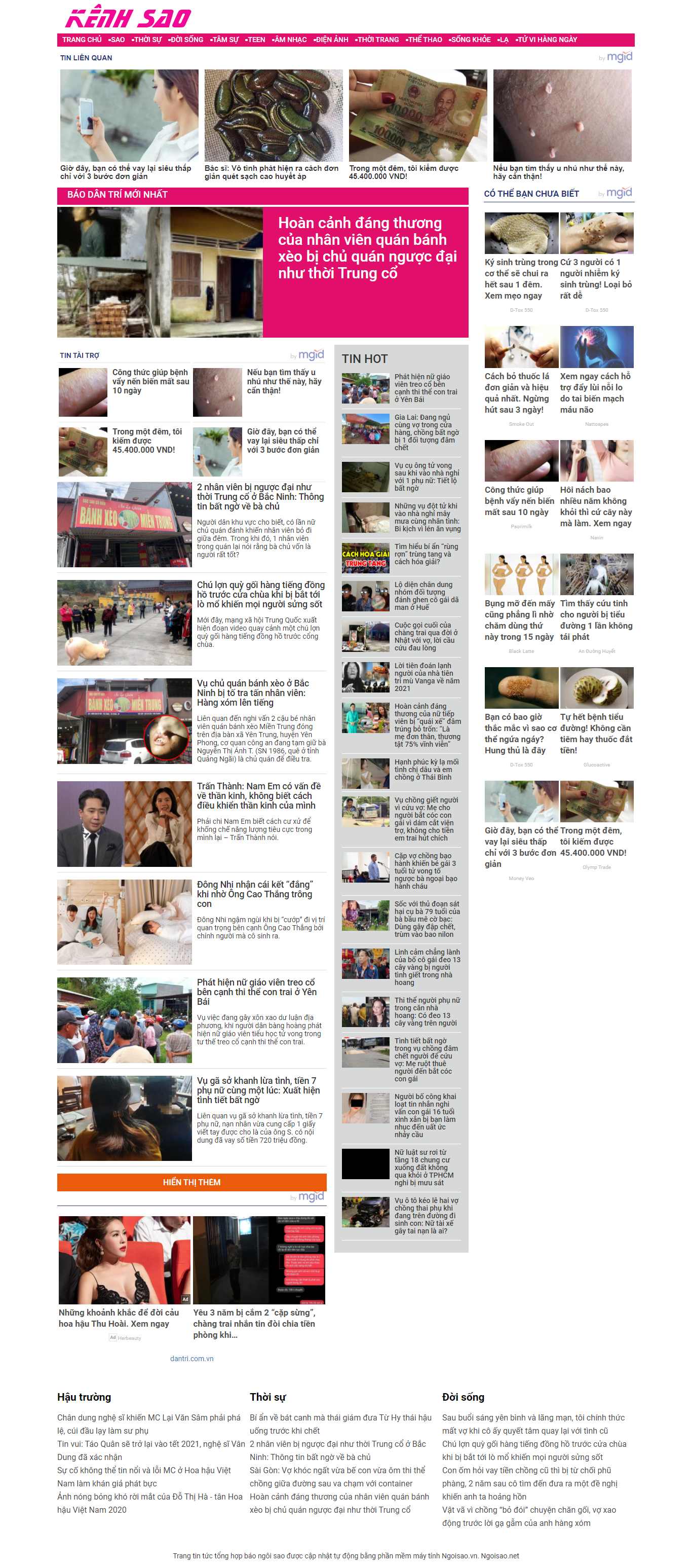 Thiết kế Website web dantri - kenhsaonet