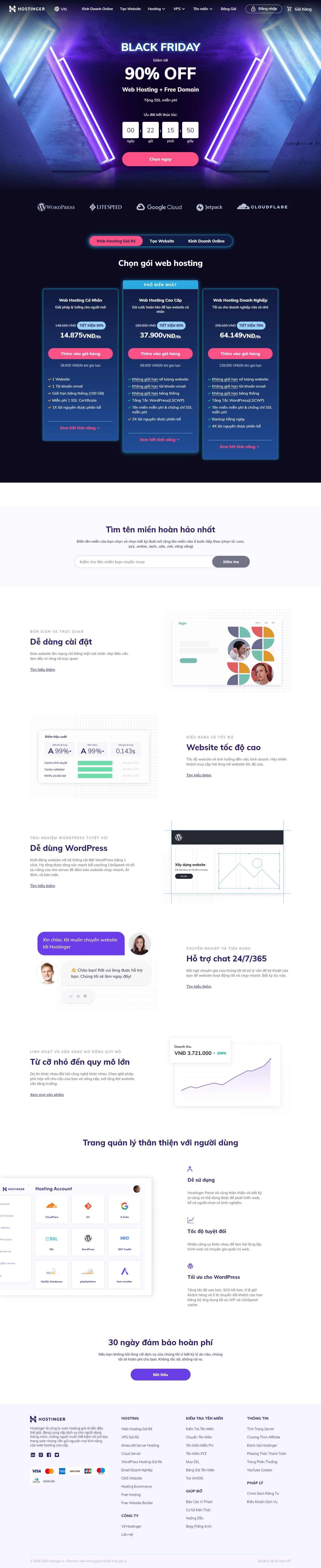 Thiết kế Website web hostinger - wwwhostingervn
