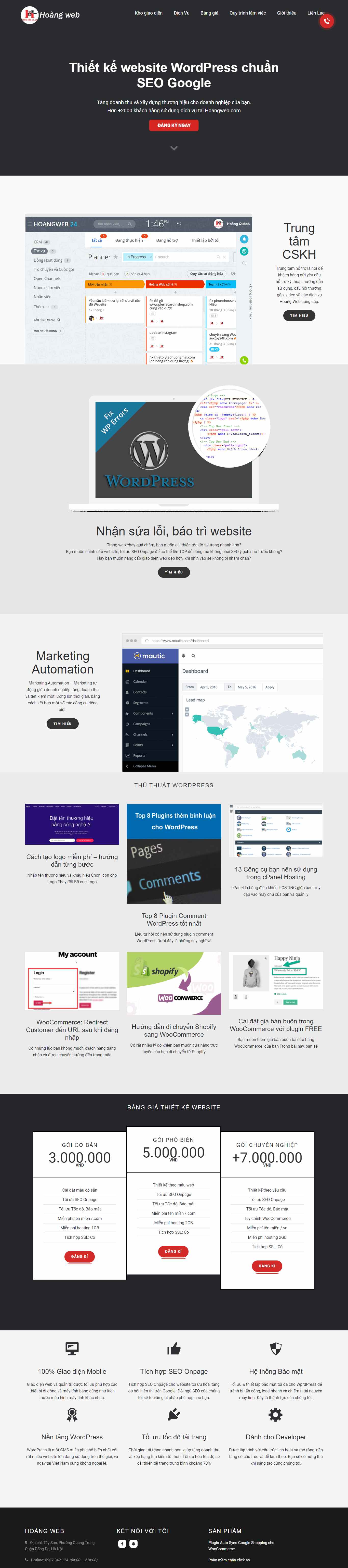 Thiết kế Website web hostinger - wwwhoangwebcom