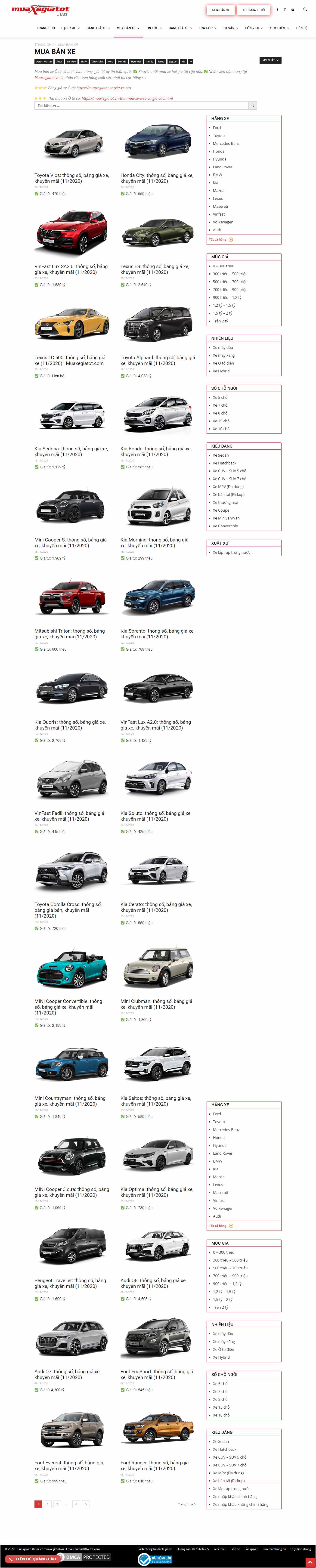 Thiết kế Website Web ô tô - muaxegiatotvn