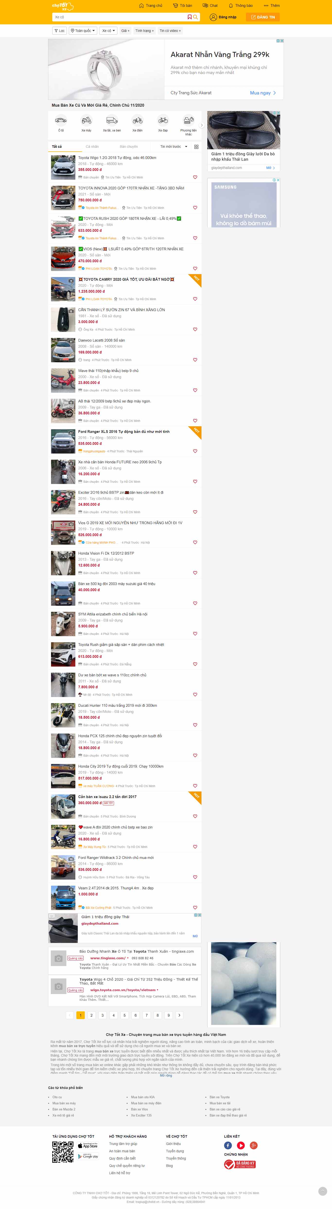 Thiết kế Website Web ô tô - xechototcom