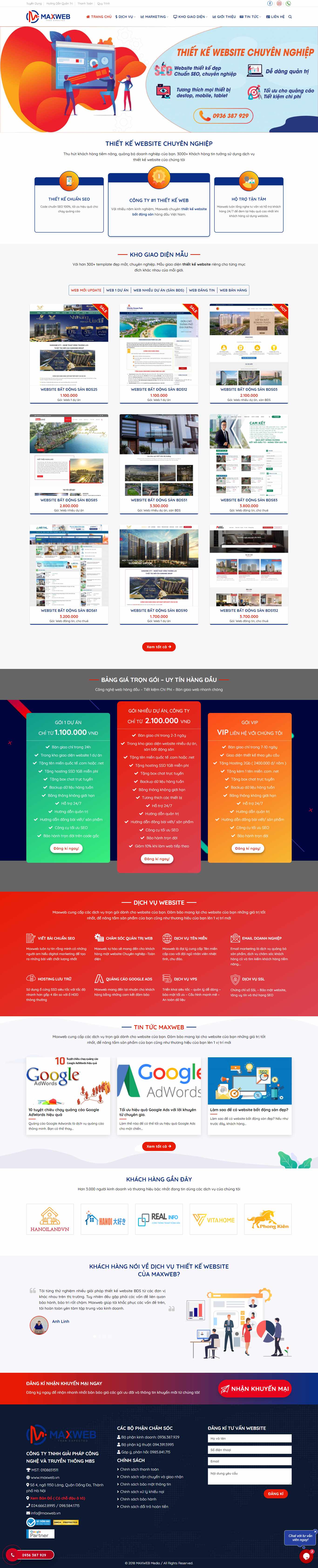 Thiết kế Website web maxweb - maxwebvn