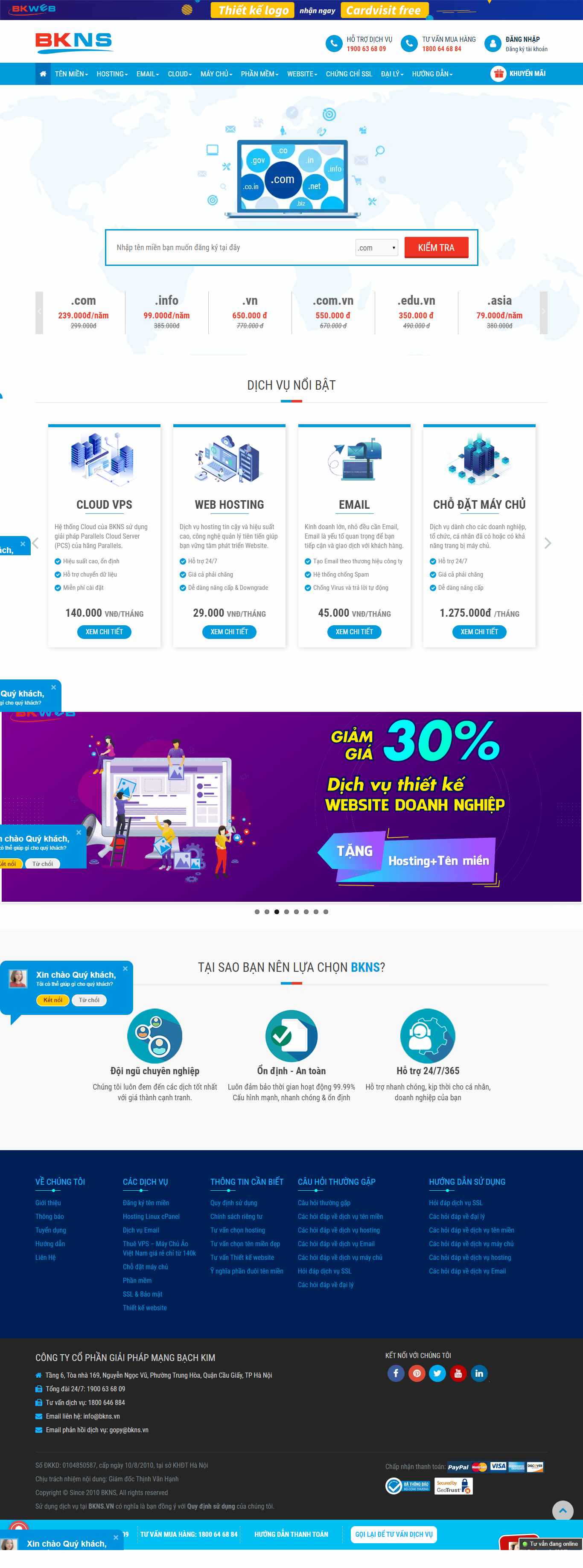 Thiết kế Website web bkns - wwwbknsvn