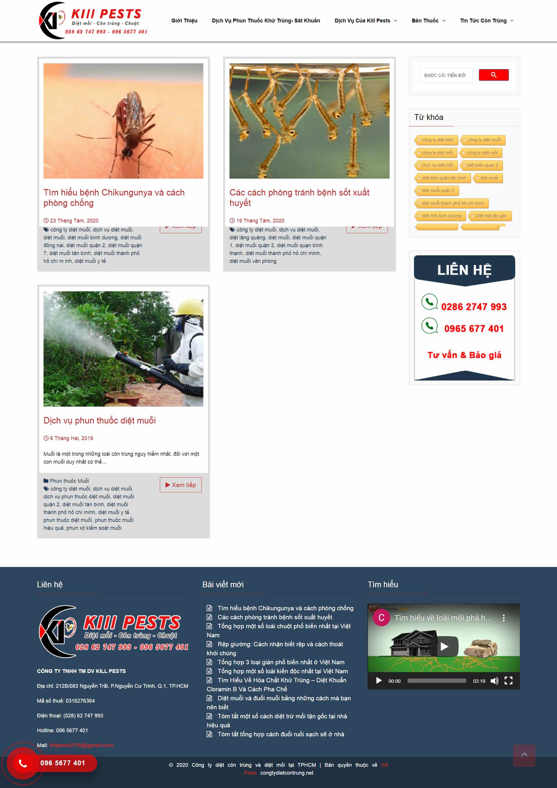 Thiết kế Website web công ty diệt côn trùng - congtydietcontrungnet