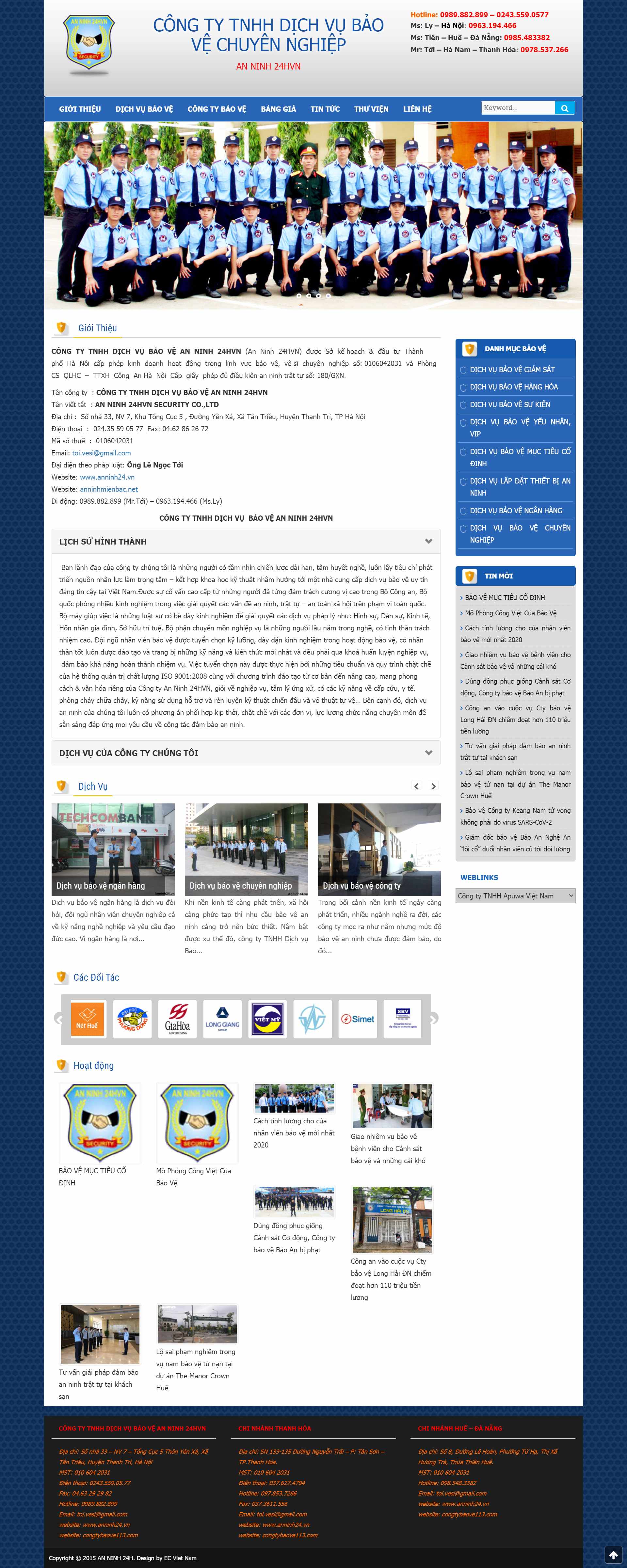 Thiết kế Website web an ninh - bảo vệ - anninh24vn