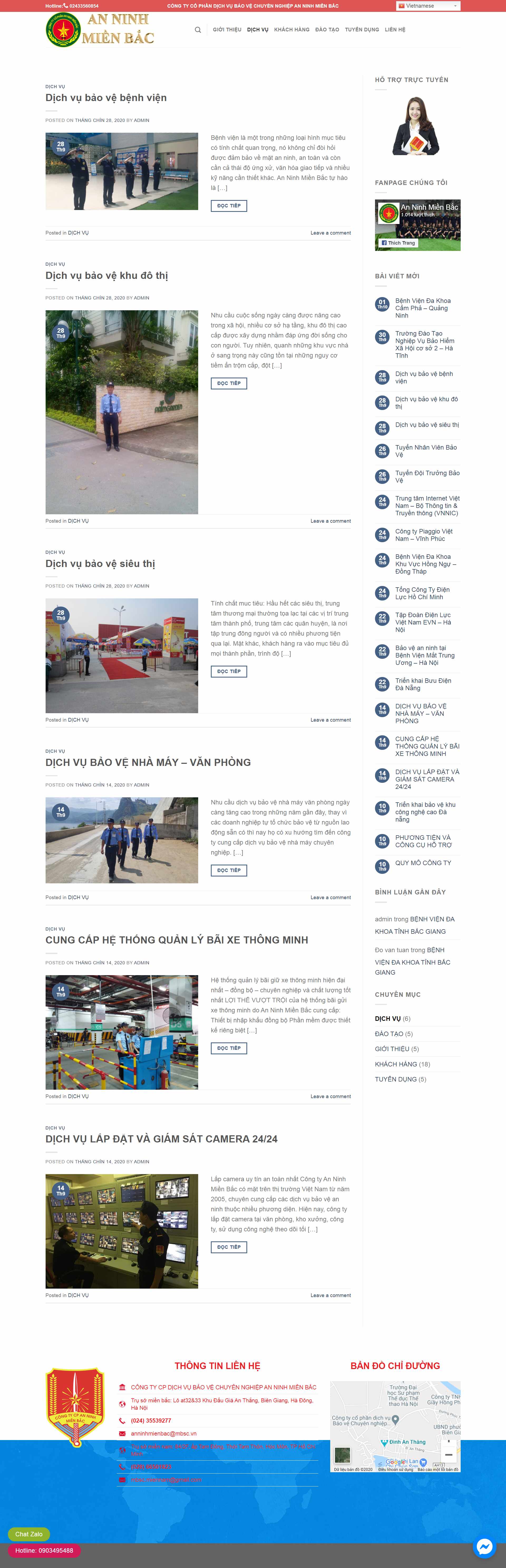 Thiết kế Website web an ninh - bảo vệ - mbscvn