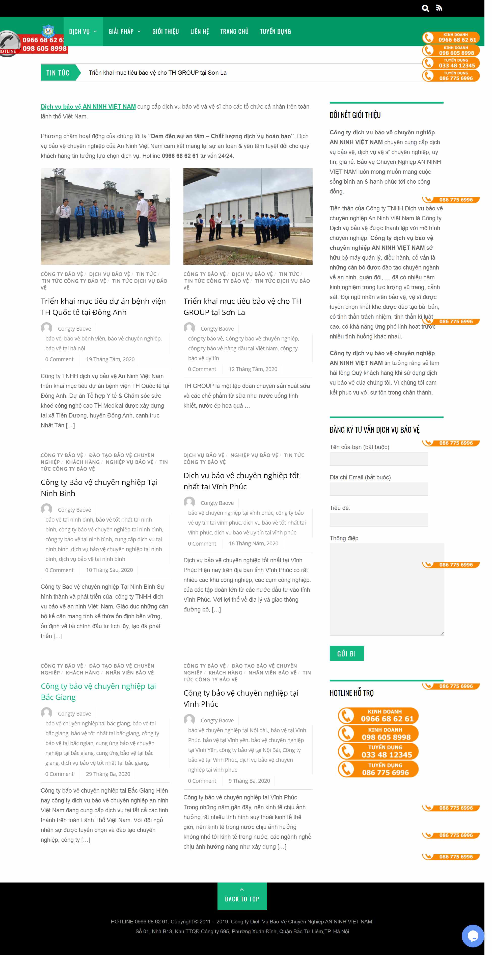 Thiết kế Website web an ninh - bảo vệ - baovebaoancom