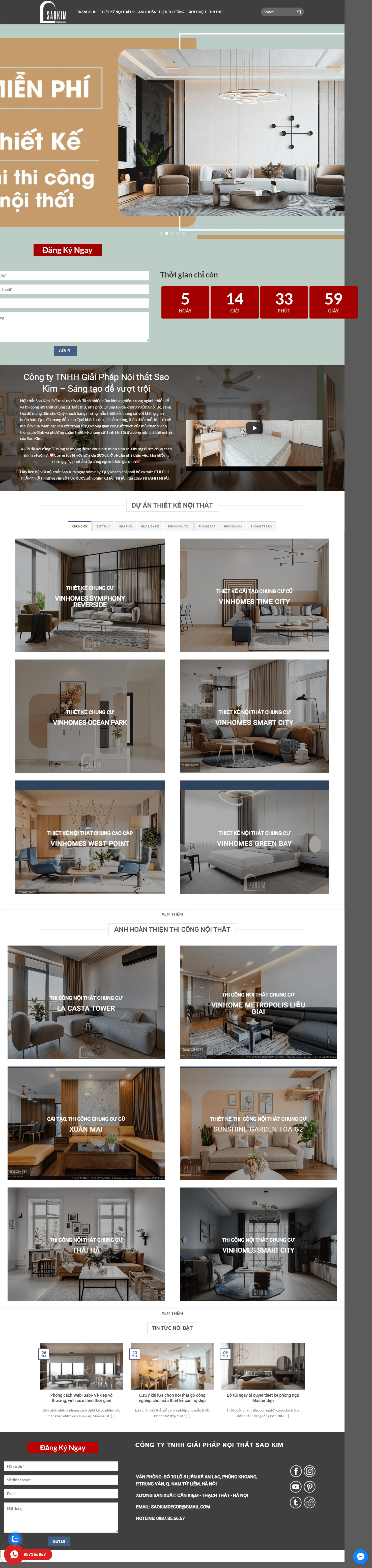 Thiết kế Website web saokim - noithatsaokimvn