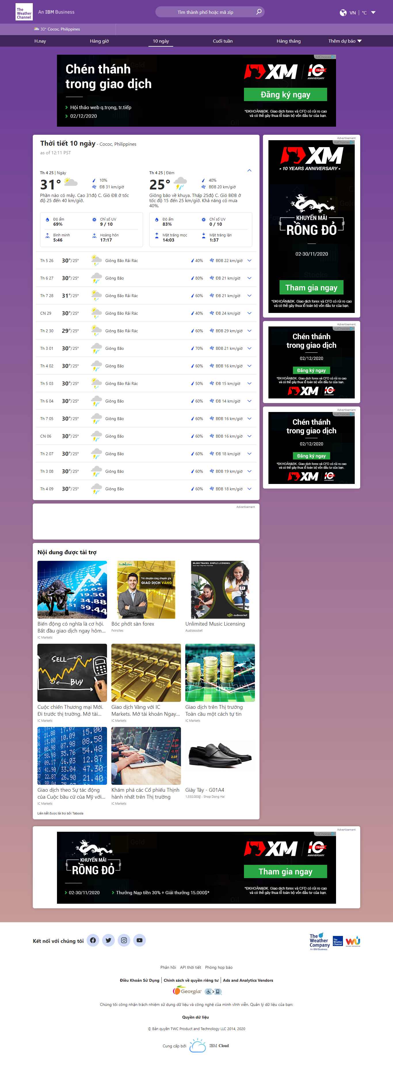 Thiết kế Website web coccoc - weathercom