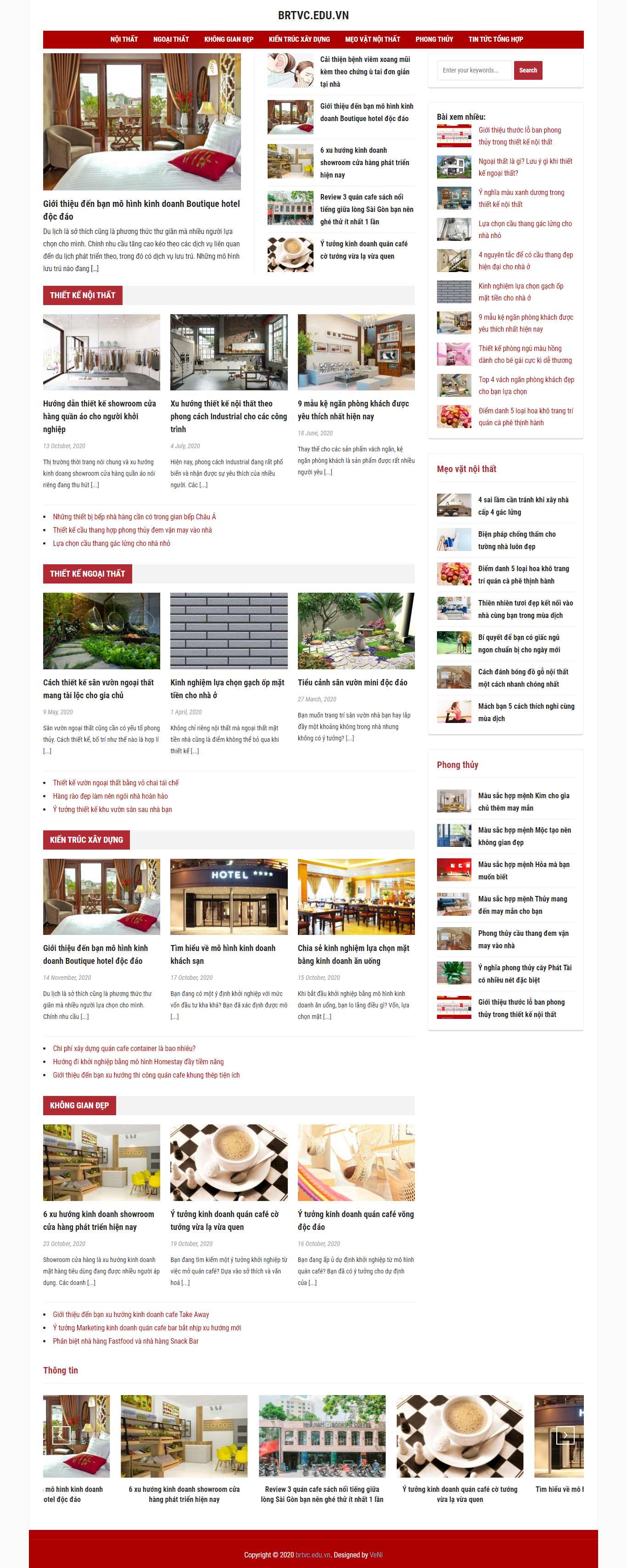 Thiết kế Website web thiết kế ngoại thất - brtvceduvn