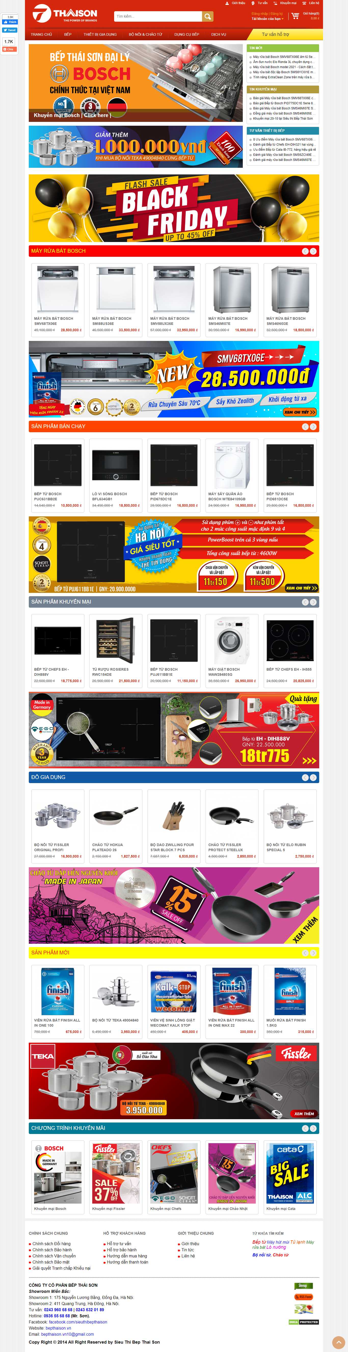 Thiết kế Website Web bán máy giặt - bepthaisonvn