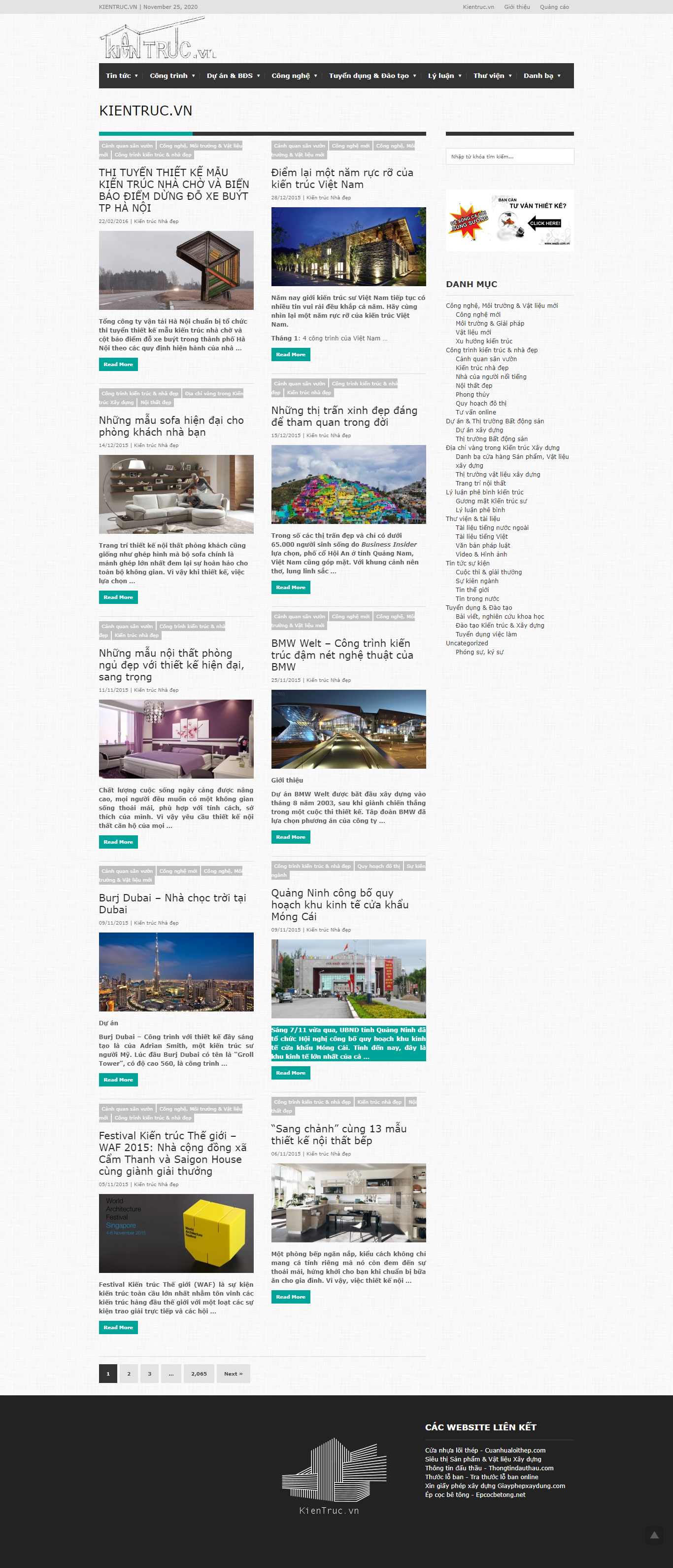 Thiết kế Website web thiết kế ngoại thất - kientrucvn
