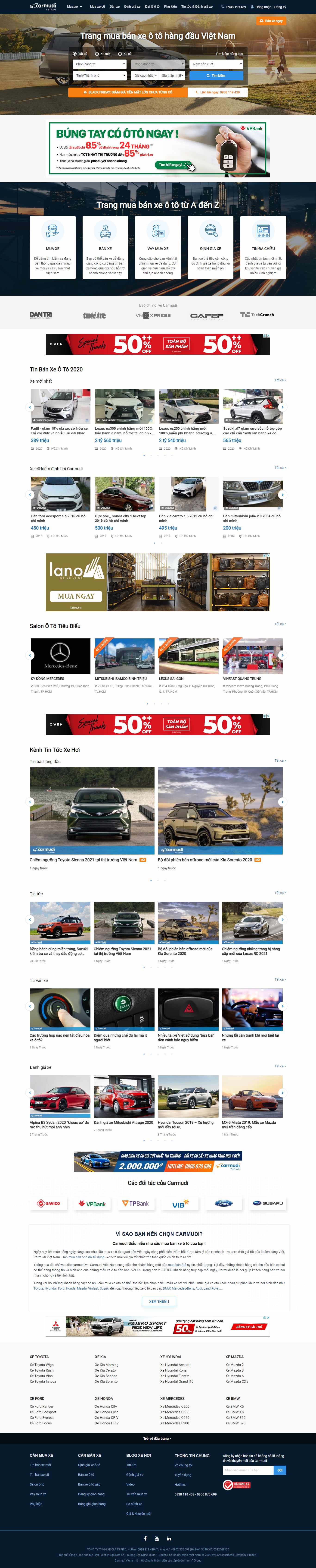 Thiết kế Website web ô tô - xe hơi - wwwcarmudivn