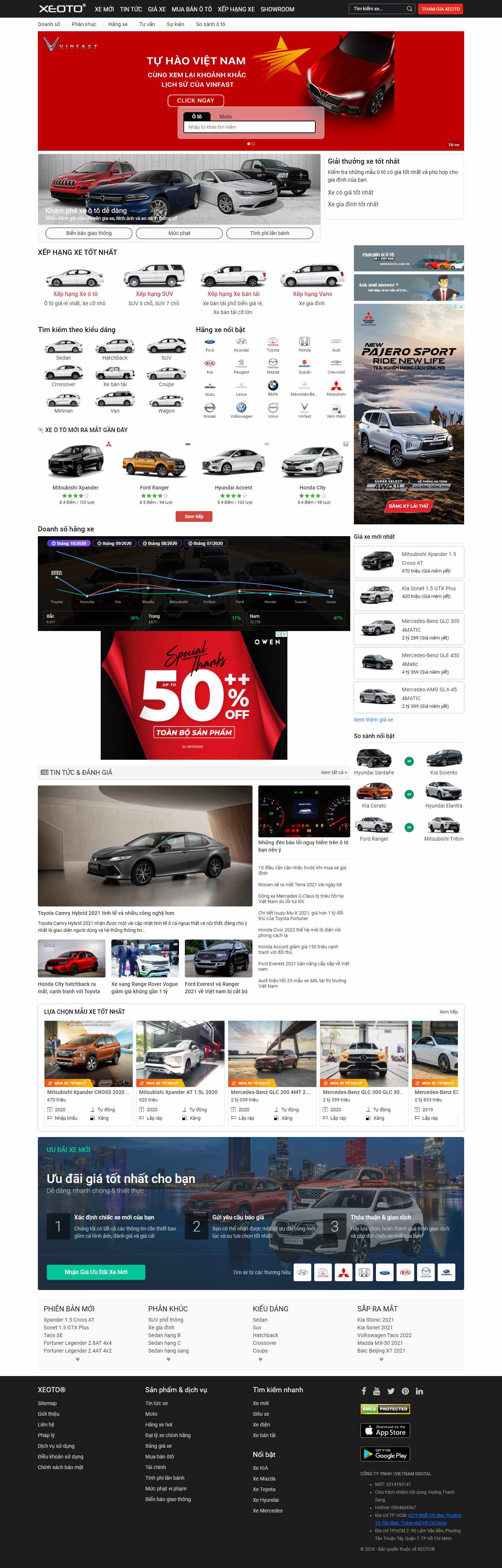 Thiết kế Website web ô tô - xe hơi - wwwxeotocomvn