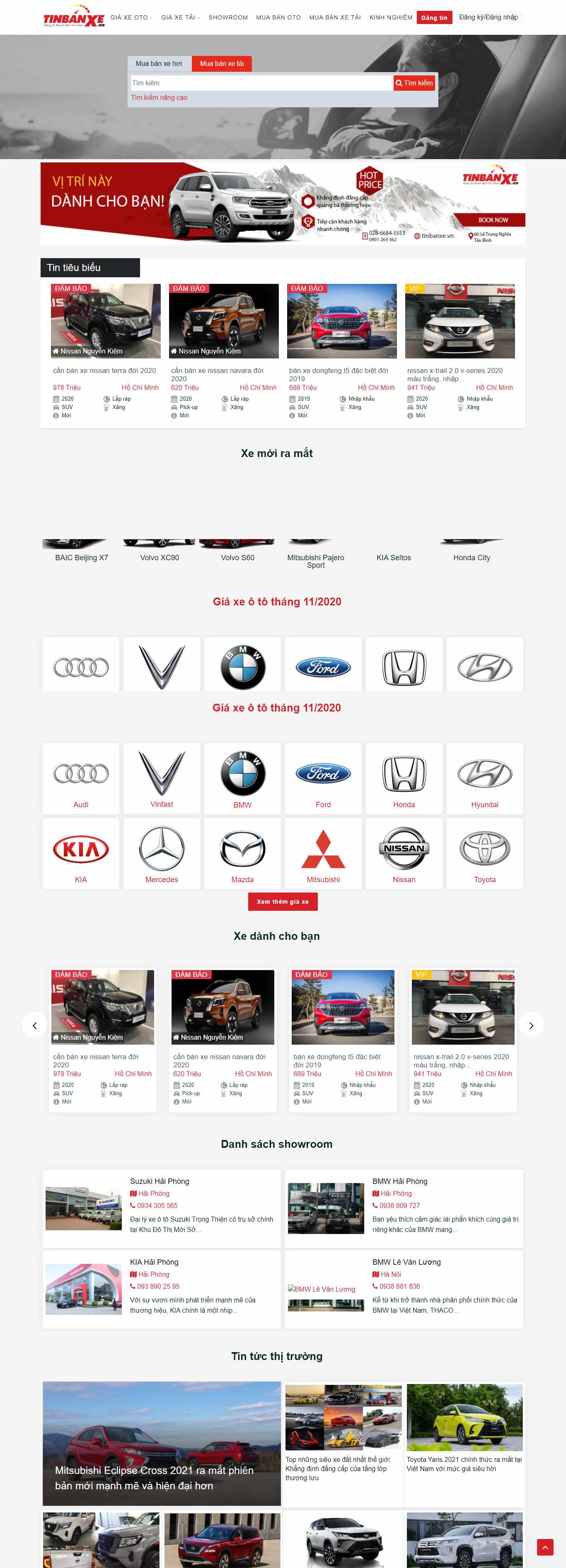 Thiết kế Website web ô tô - xe hơi - tinbanxevn
