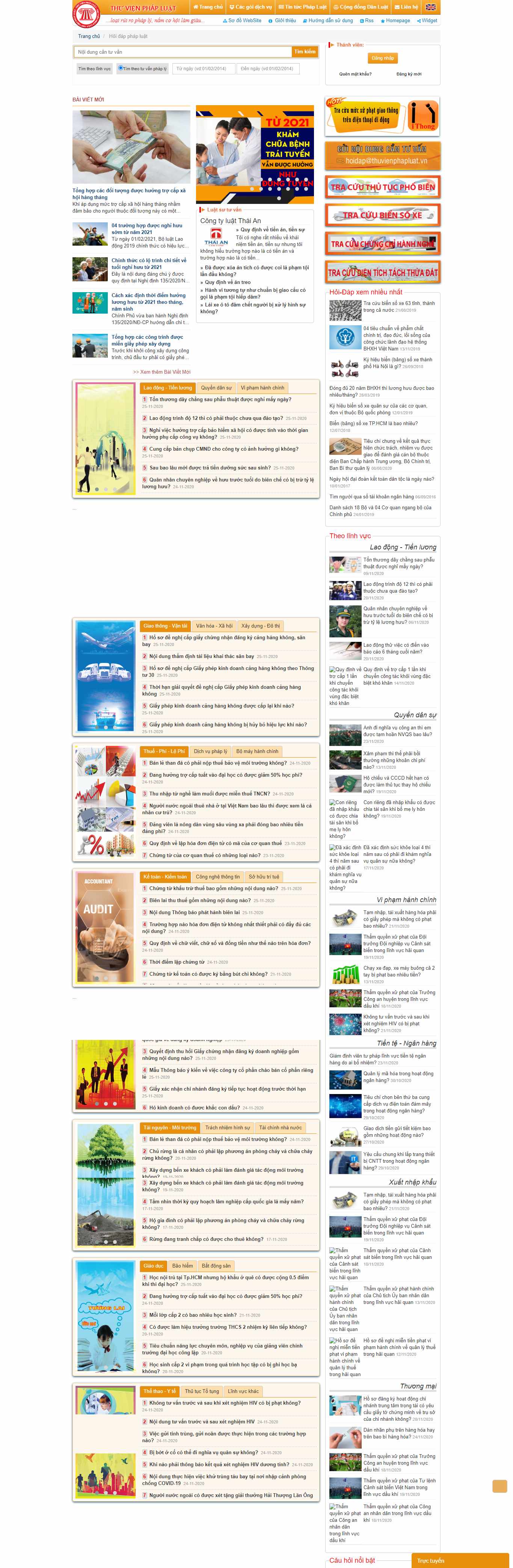 Thiết kế Website web nhà nước - hoidapthuvienphapluatvn