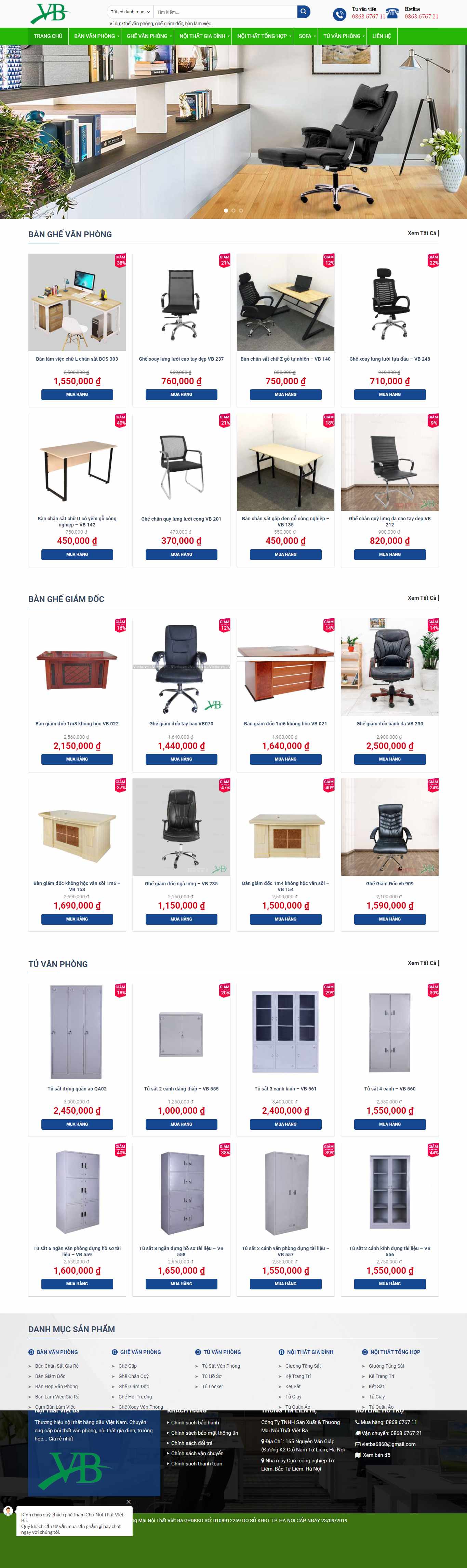 Thiết kế Website Web bán tủ quần áo - vietbavn