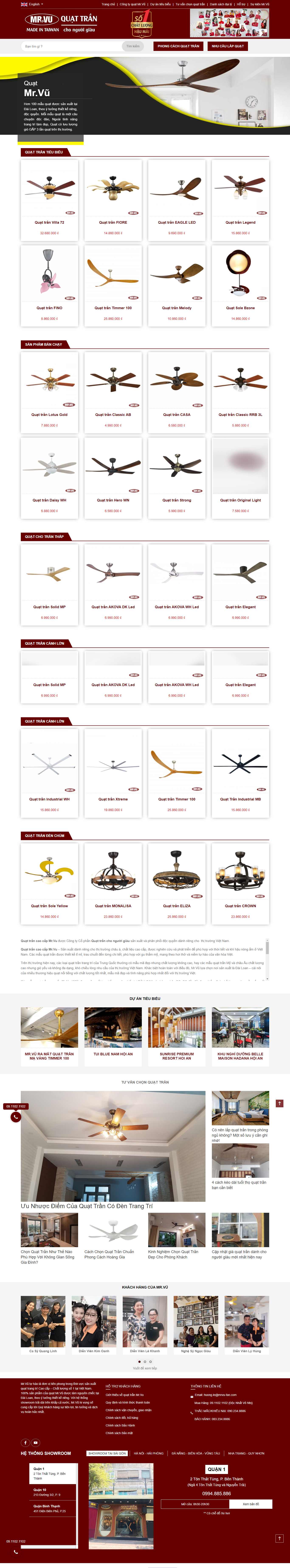 Thiết kế Website Web bán quạt trần đèn - quattranchonguoigiaucom