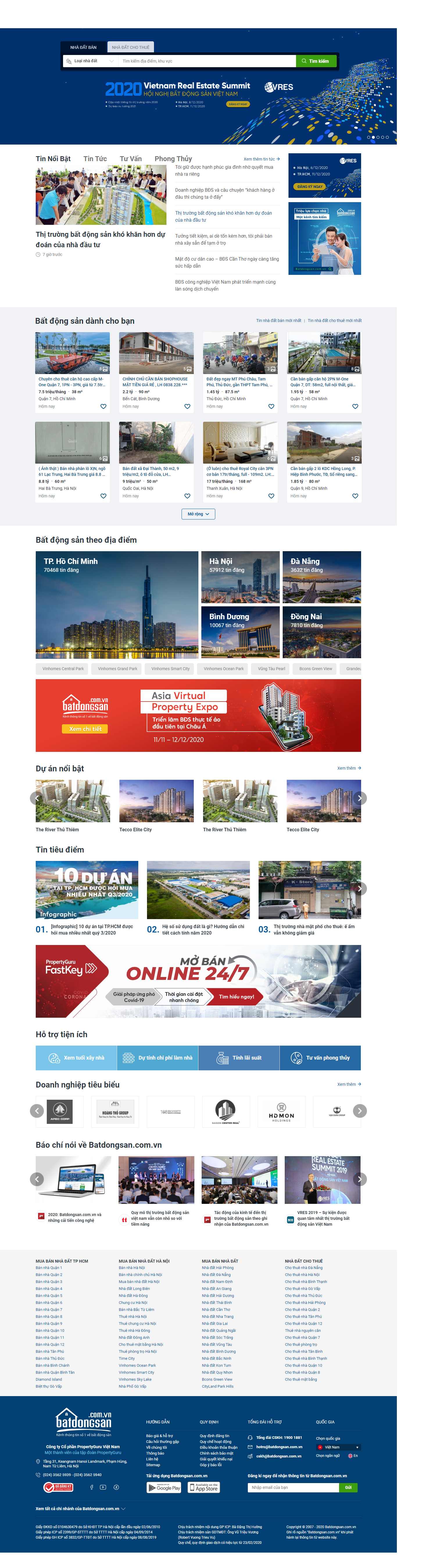 Thiết kế Website Web bán nhà mặt phố - batdongsancomvn