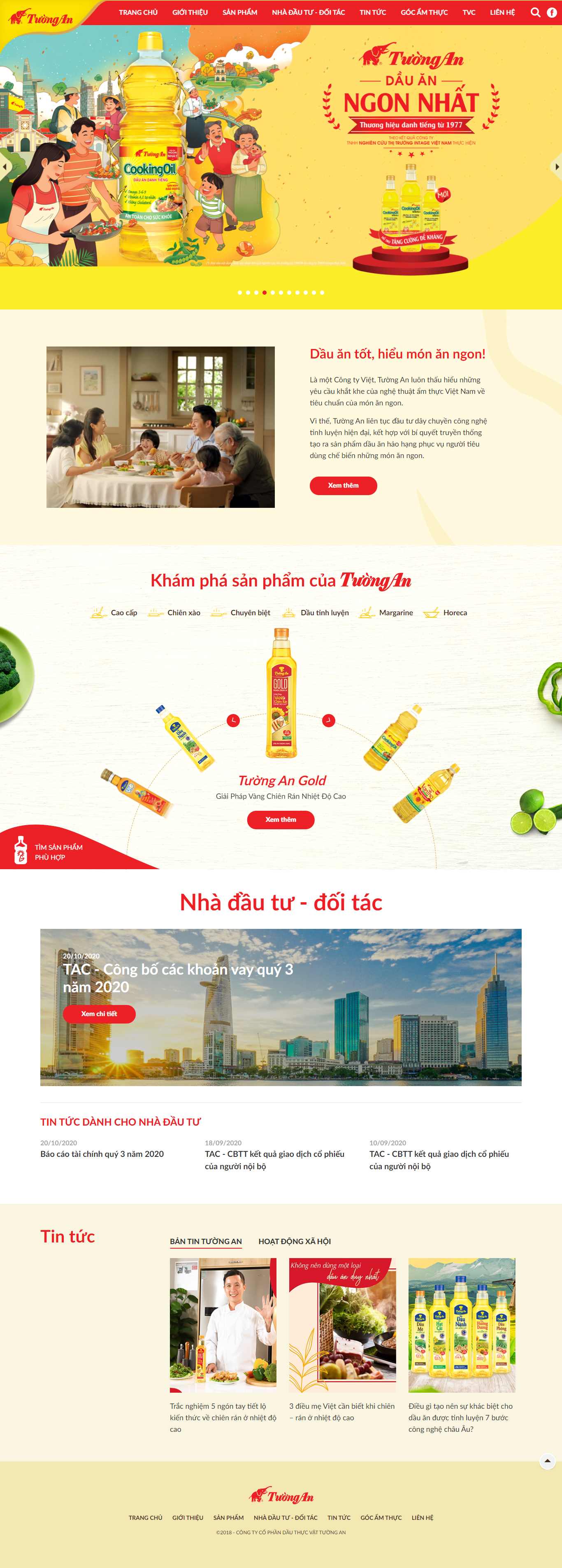 Thiết kế Website Web đại lý bán dầu ăn - wwwtuongancomvn