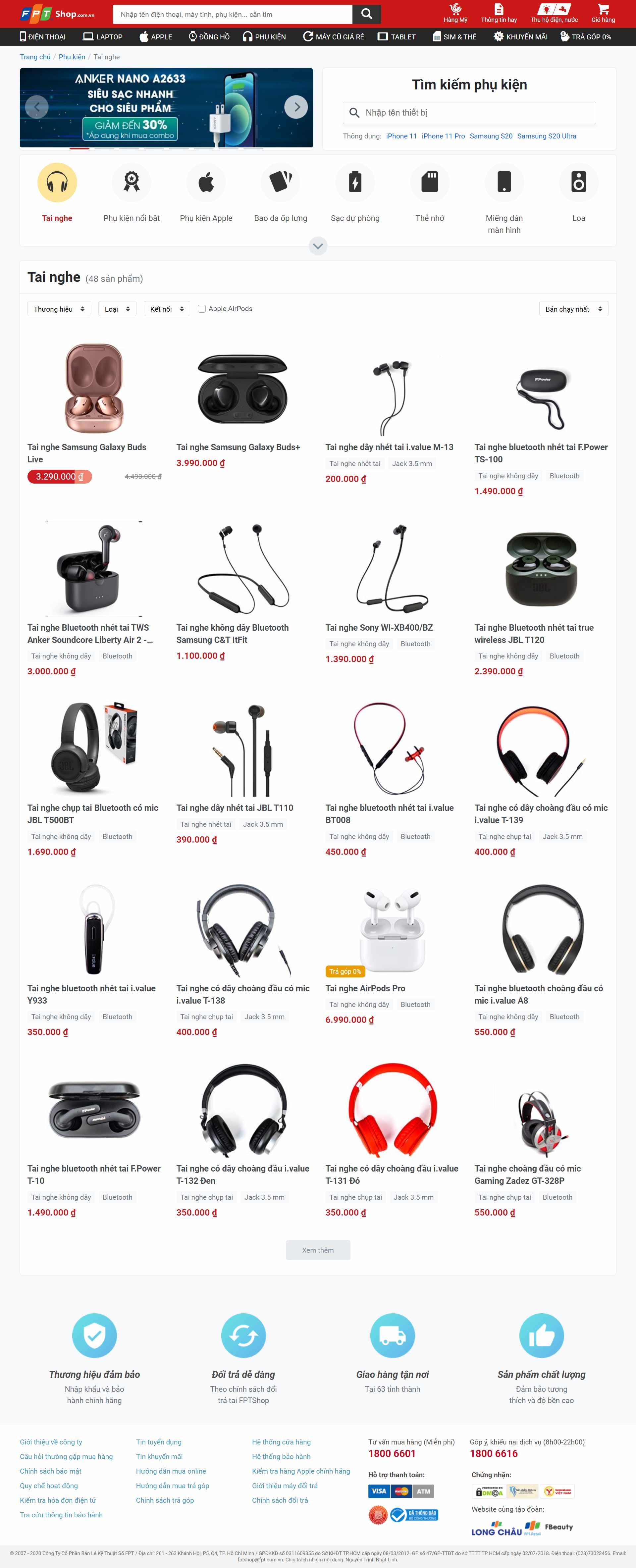 [cellphones] Thiết kế Website Web bán tai nghe - fptshopcomvn