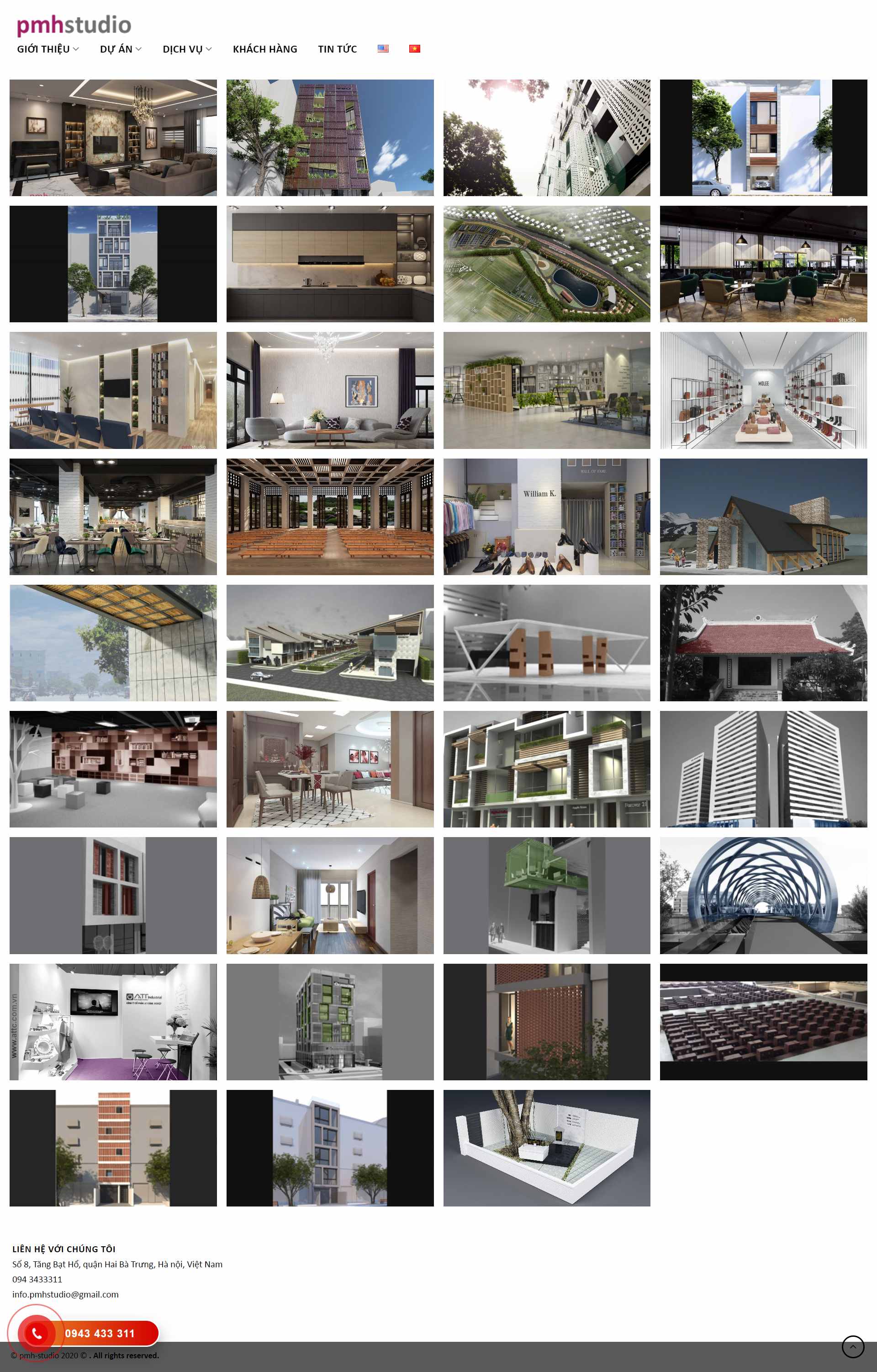 Thiết kế Website Web công ty kiến trúc - pmh-studiocom