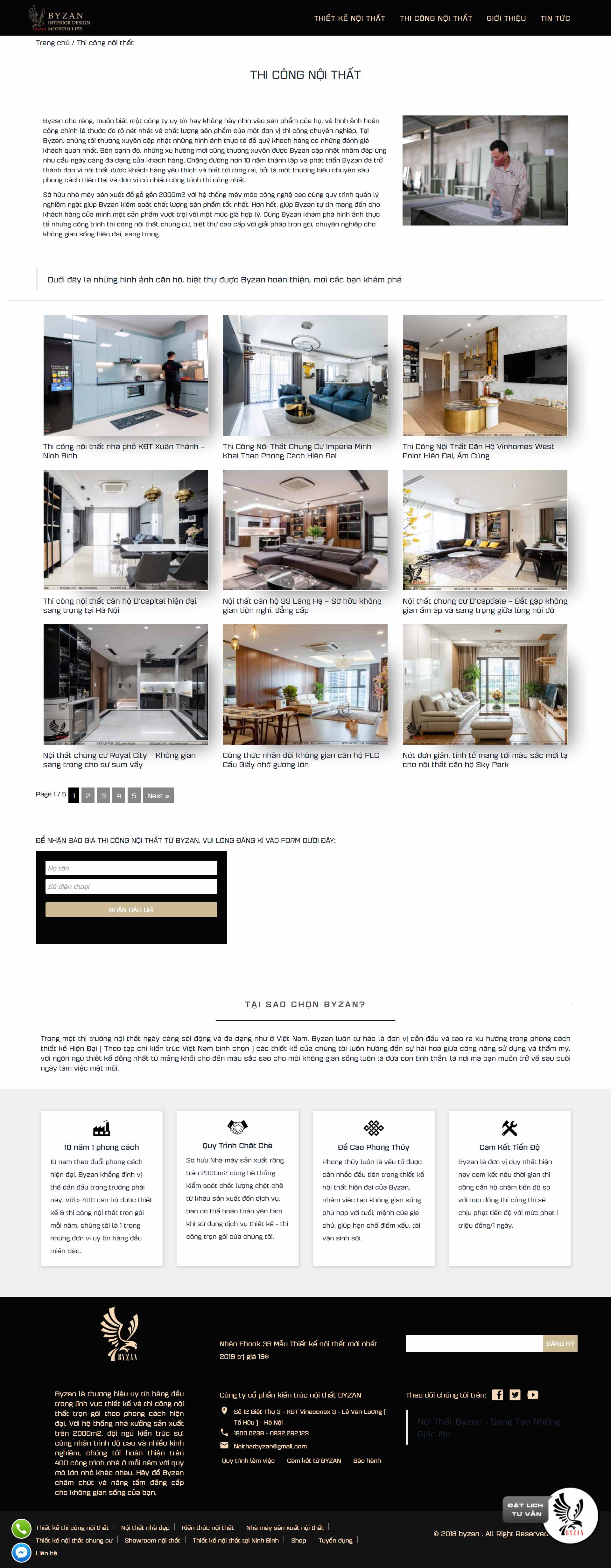 Thiết kế Website Web công ty nội thất - byzanvn