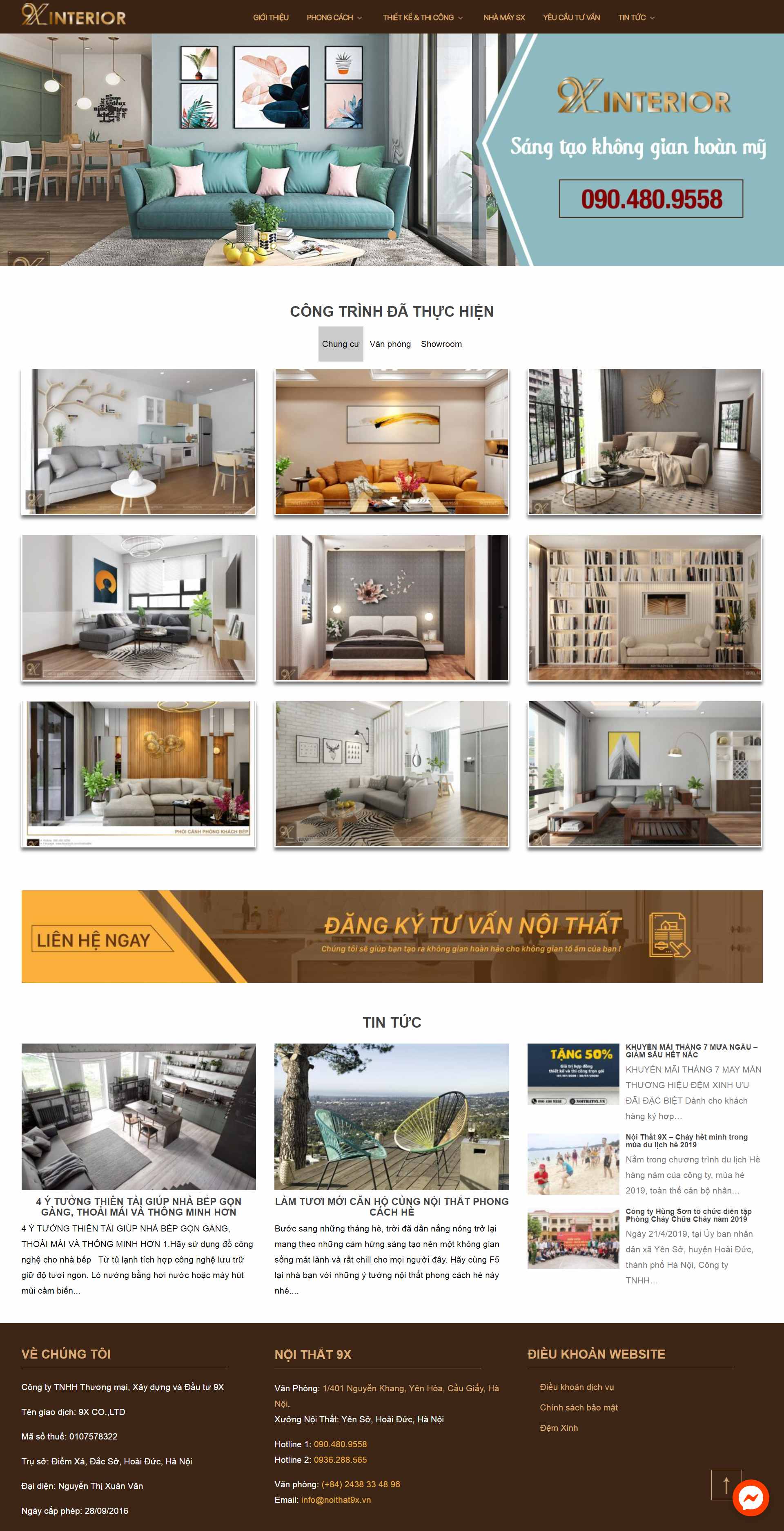 Thiết kế Website Web công ty nội thất - noithat9xvn