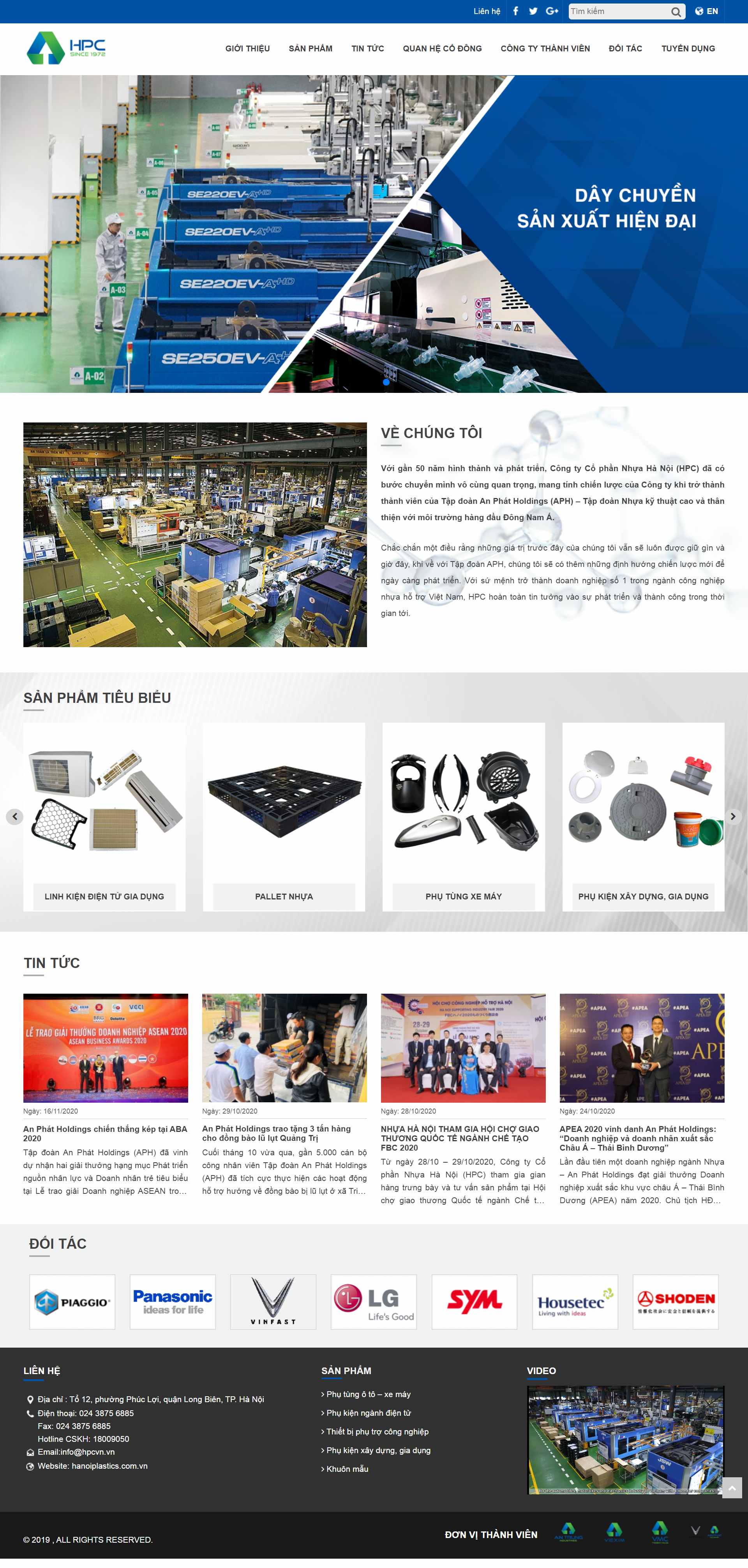 Thiết kế Website Web công ty nhựa - wwwhanoiplasticscomvn