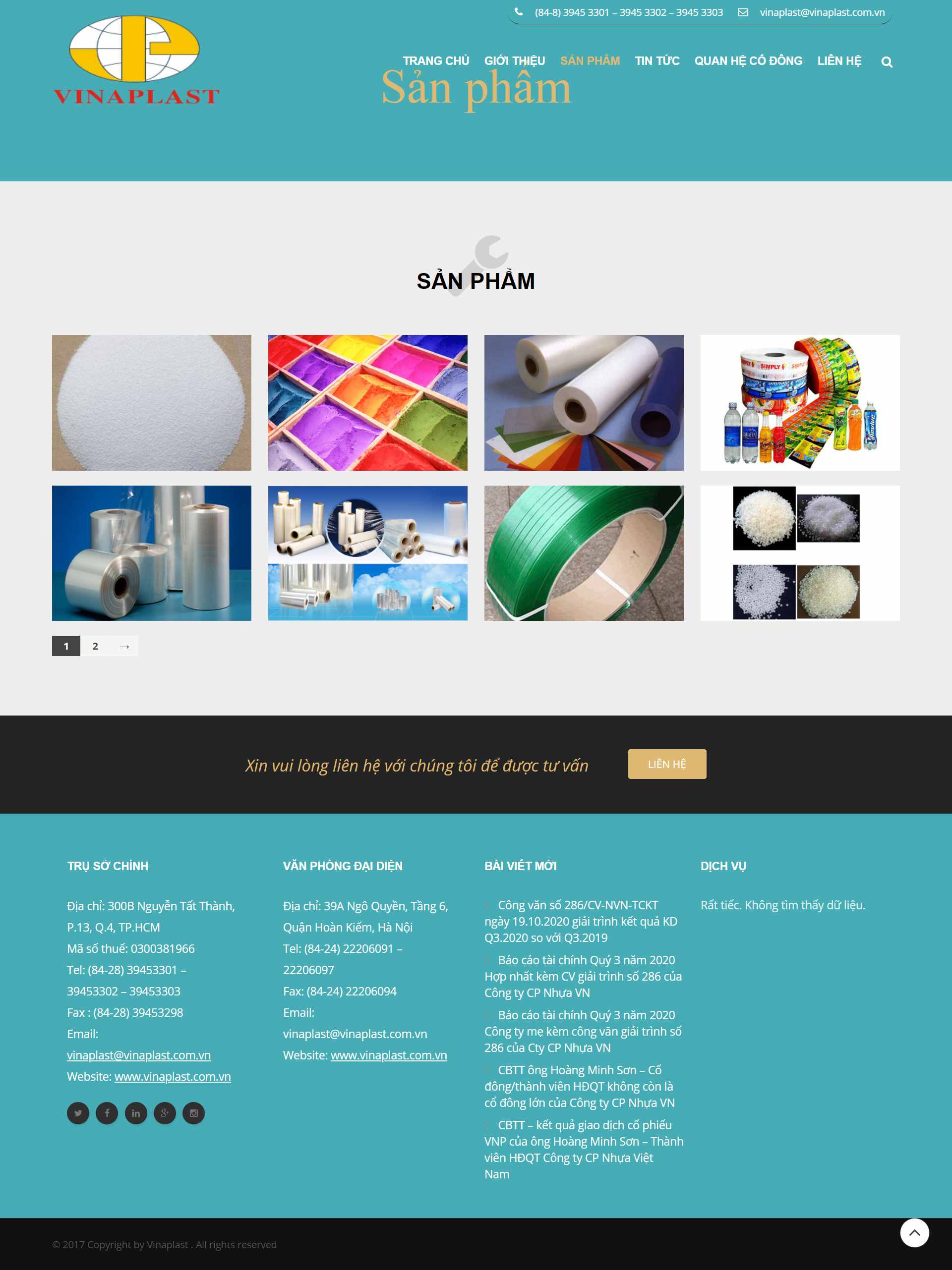 Thiết kế Website Web công ty nhựa - wwwvinaplastcomvn