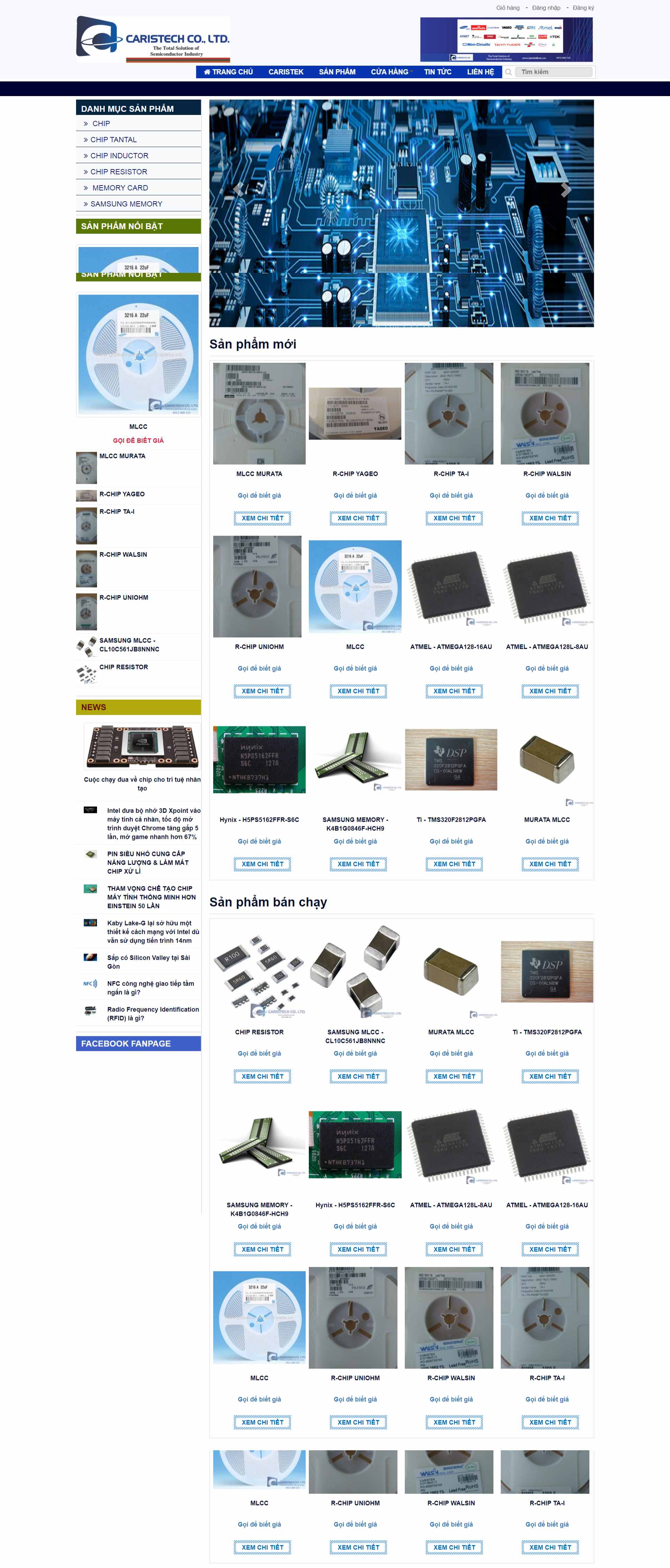 [hanel] Thiết kế Website Web công ty điện tử - caristekvncom