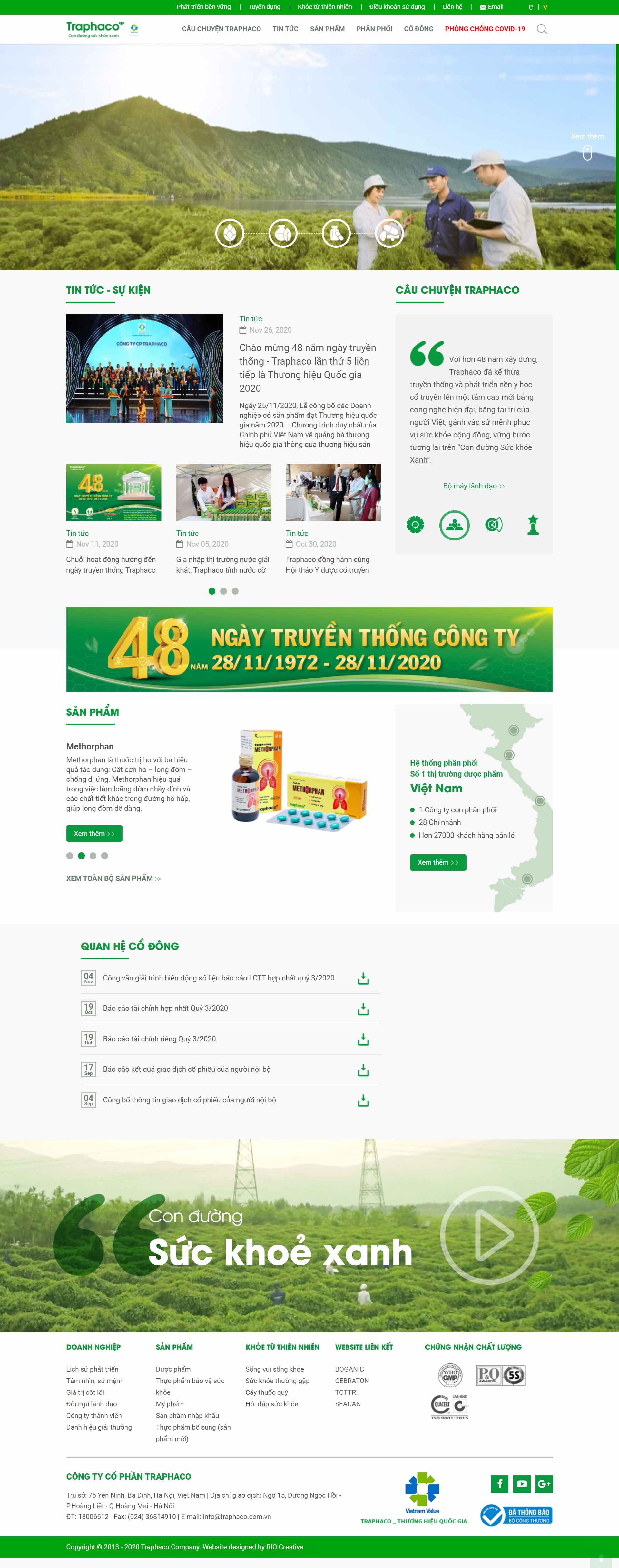 Thiết kế Website Web công ty dược - traphacocomvn