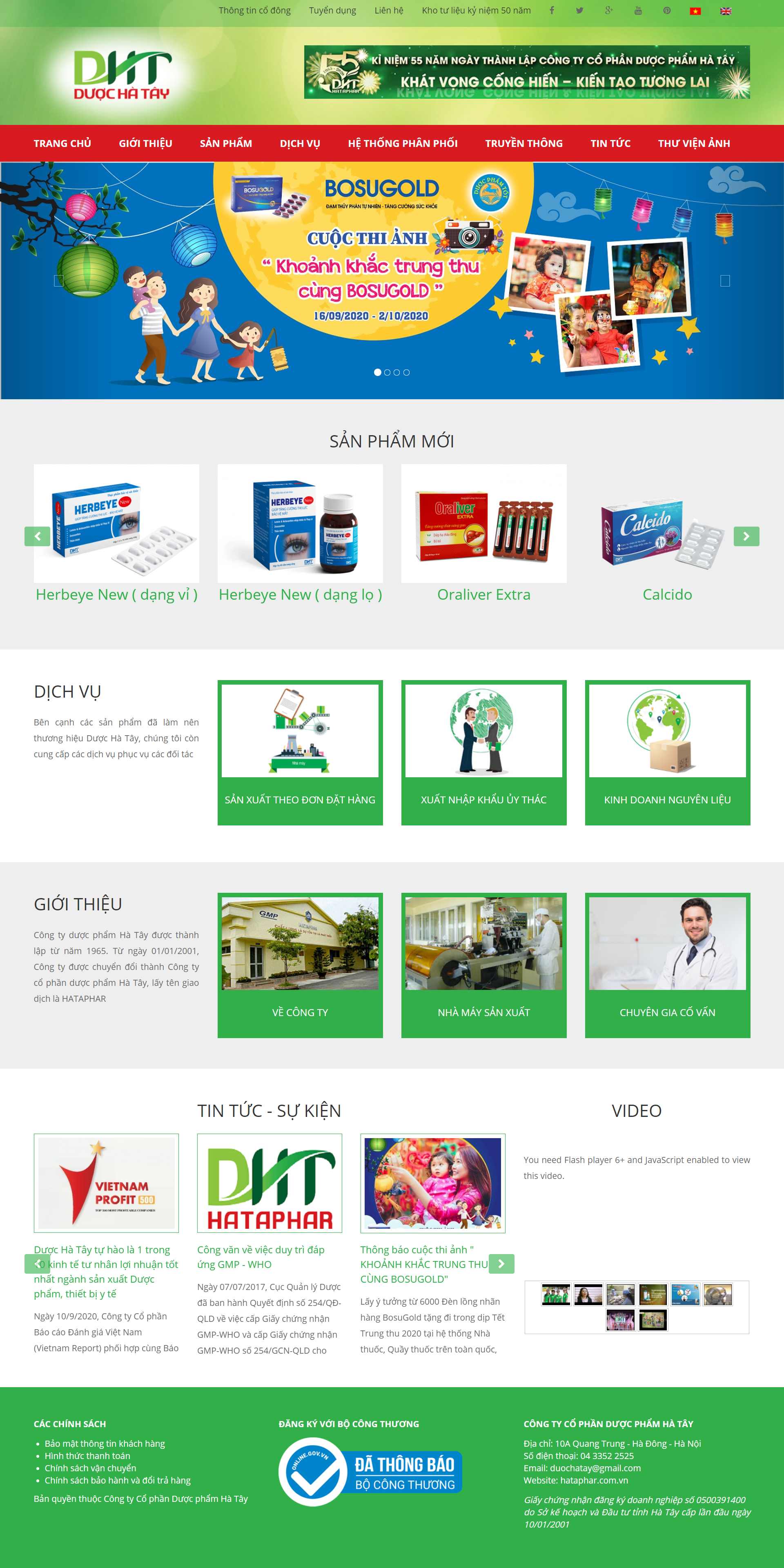 Thiết kế Website Web công ty dược - hatapharcomvn