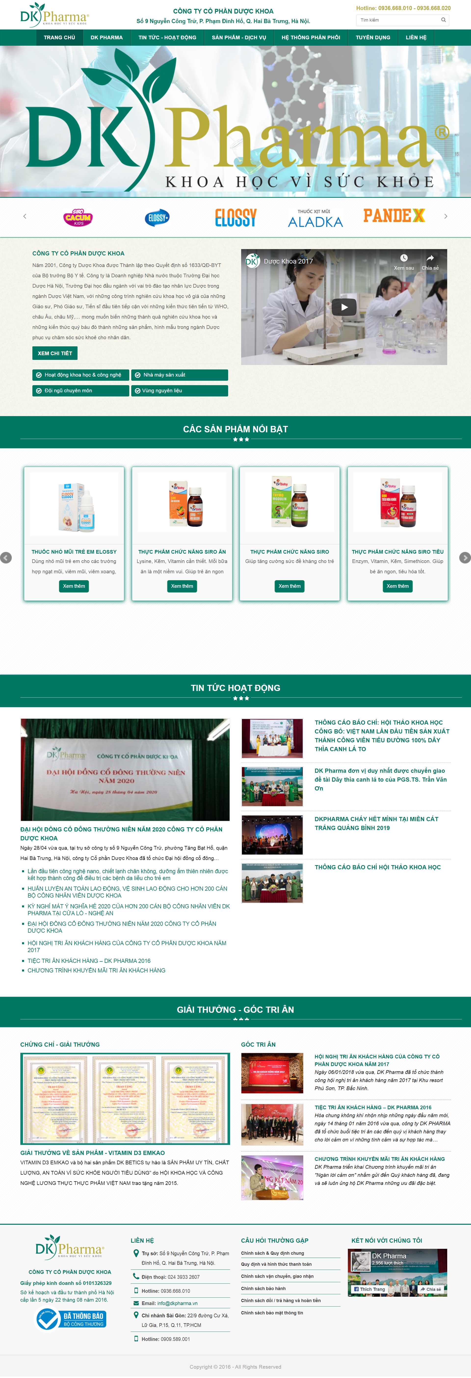 Thiết kế Website Web công ty dược - dkpharmavn