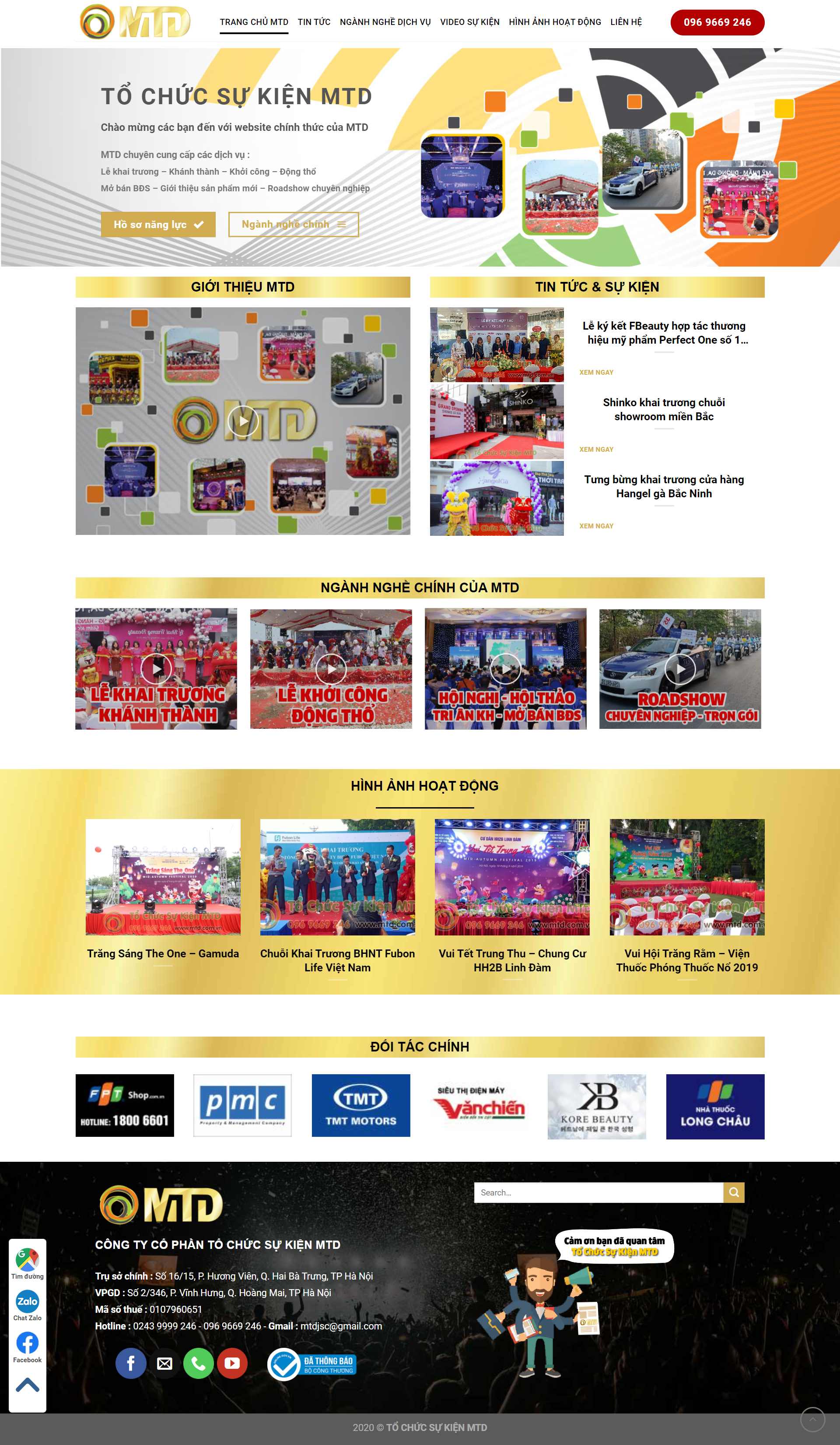 [mtd] Thiết kế Website Web công ty tổ chức sự kiện - mtdcomvn